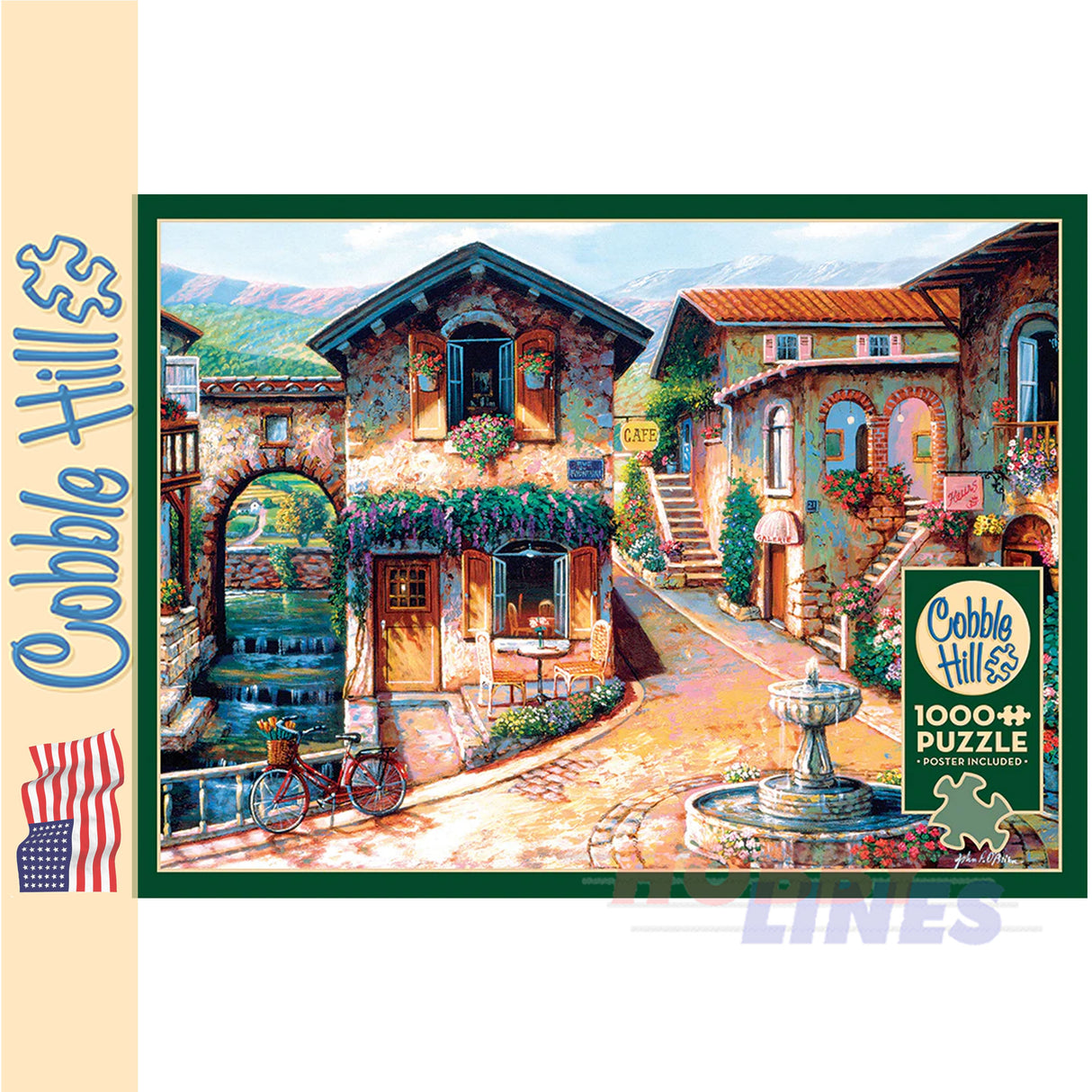 Fountain on the Square COBBLE HILL 1000pc jigsaw puzzle 40030