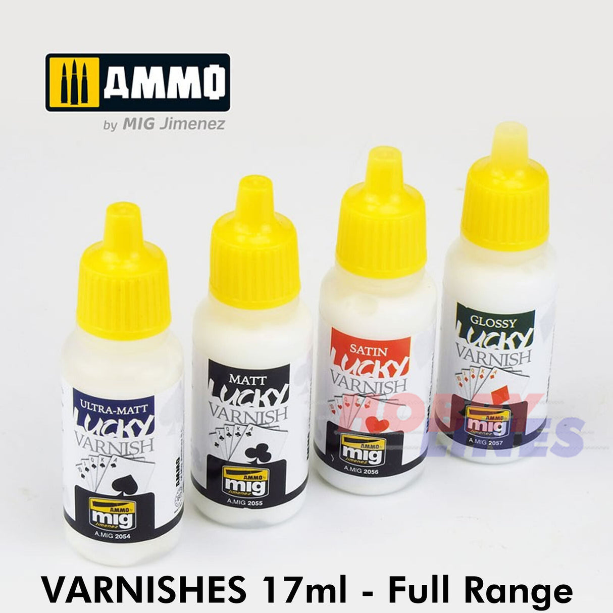VARNISH Ultra-Matt/Matt/Satin/Glossy 60/17ml Full Range AMMO By Mig Jimenez