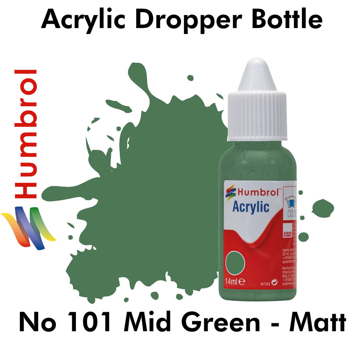 Acrylic Dropper -No 101 Mid Green - Matt | Humbrol | DB0101