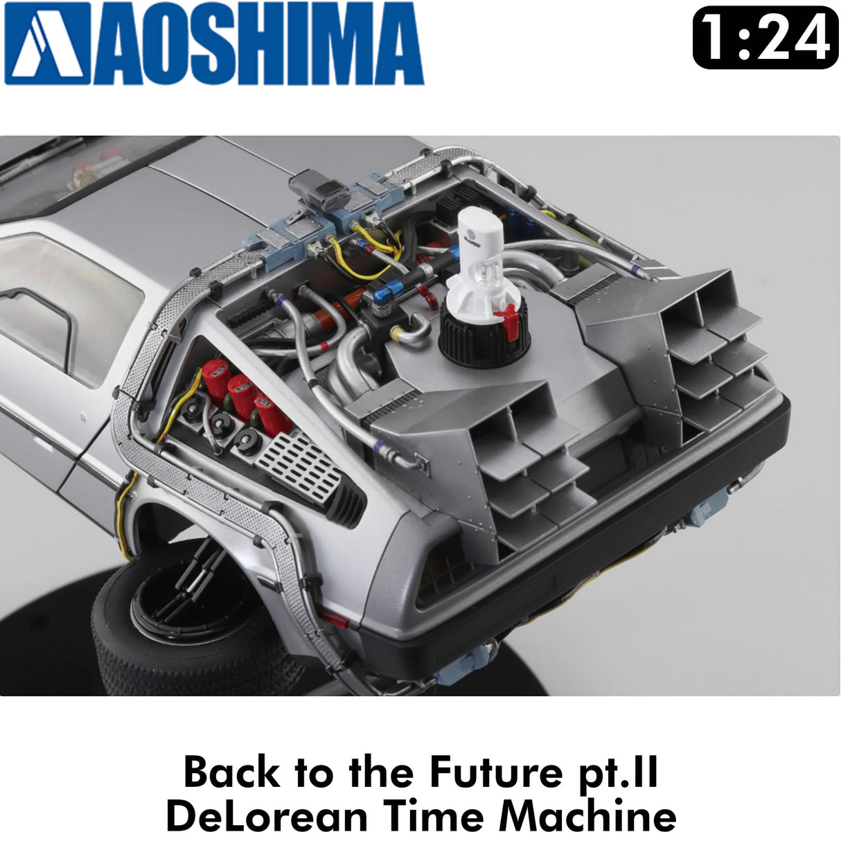DeLorean Back to the Future ptII Time Machine 1:24 kit AOSHIMA 06437