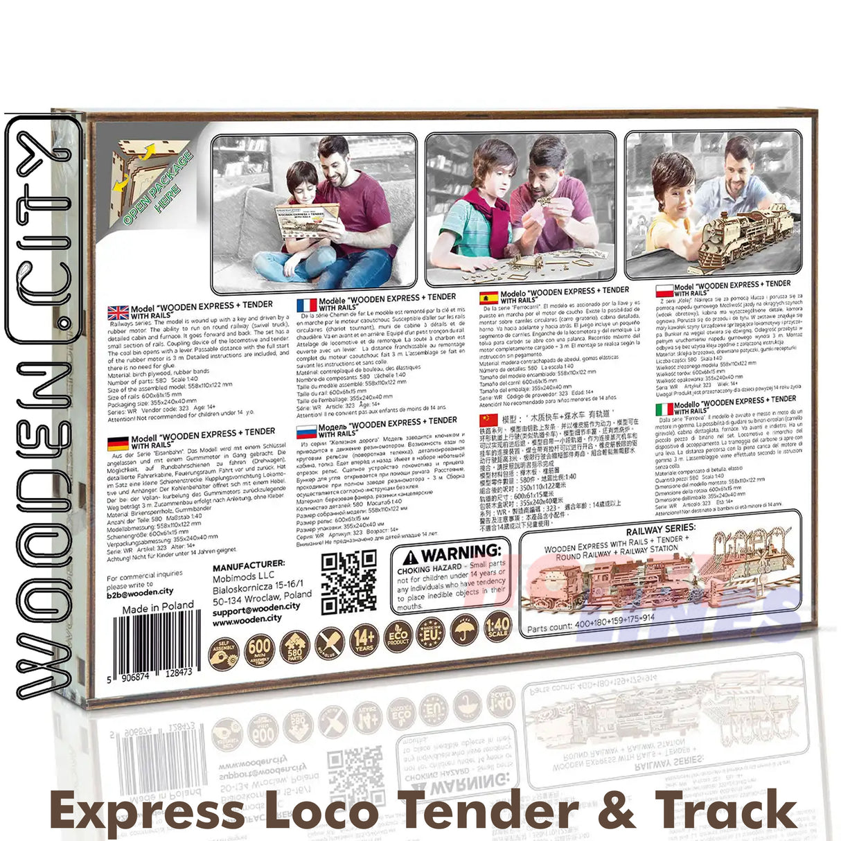 Express Loco Tender & Track - 3D Puzzle | Wooden City | WR323