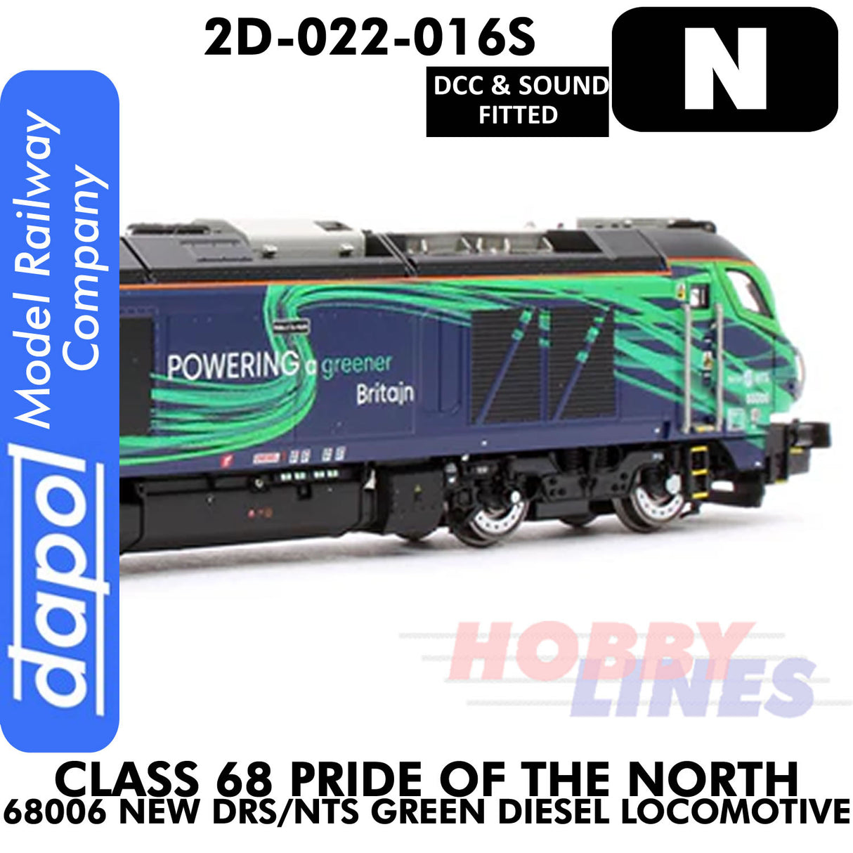 Class 68 Pride of the North 68006 New DRS - DCC & Sound | Dapol | 2D-022-016S