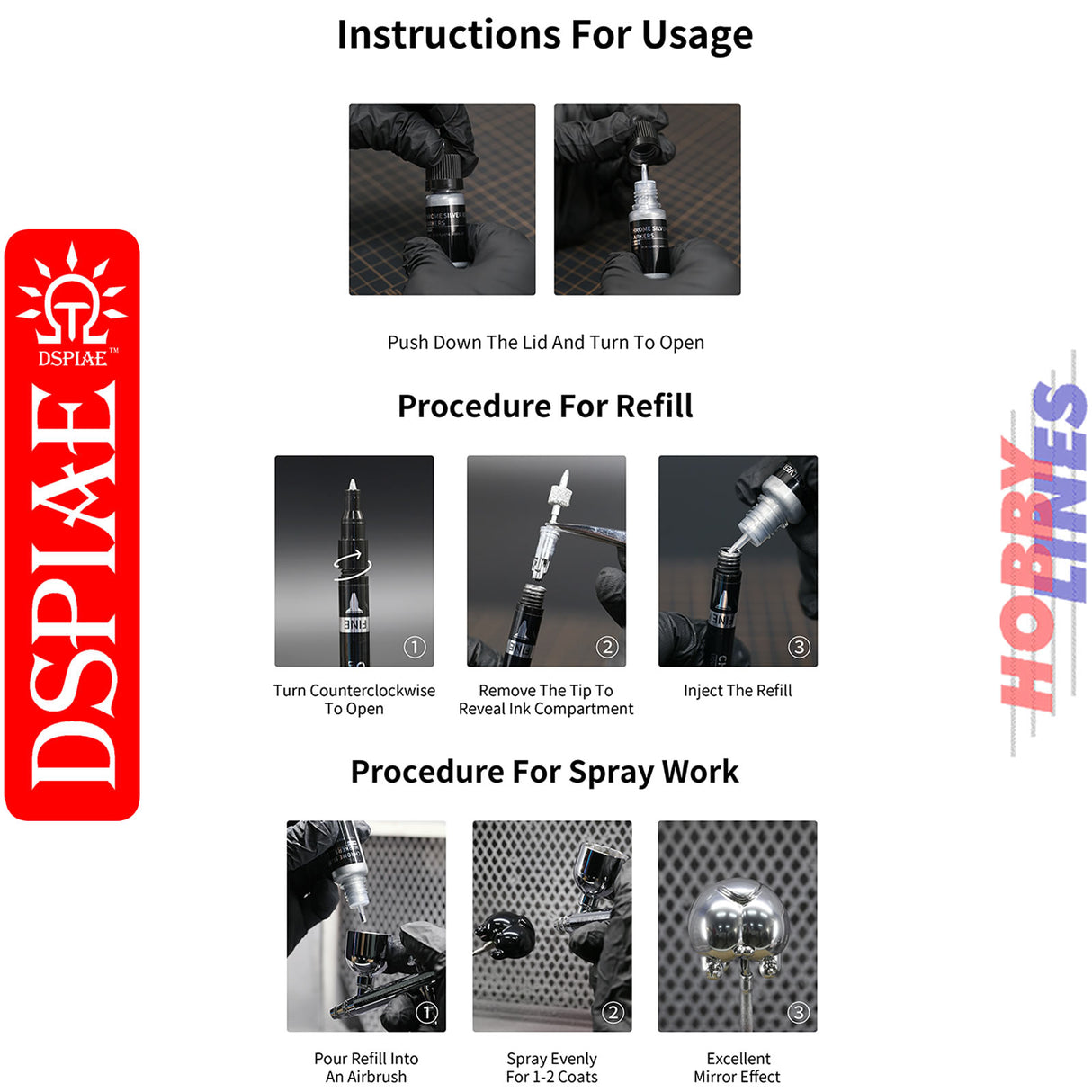 CR-10 Chrome Silver Refill For Markers -10ml | DSPIAE | DS016