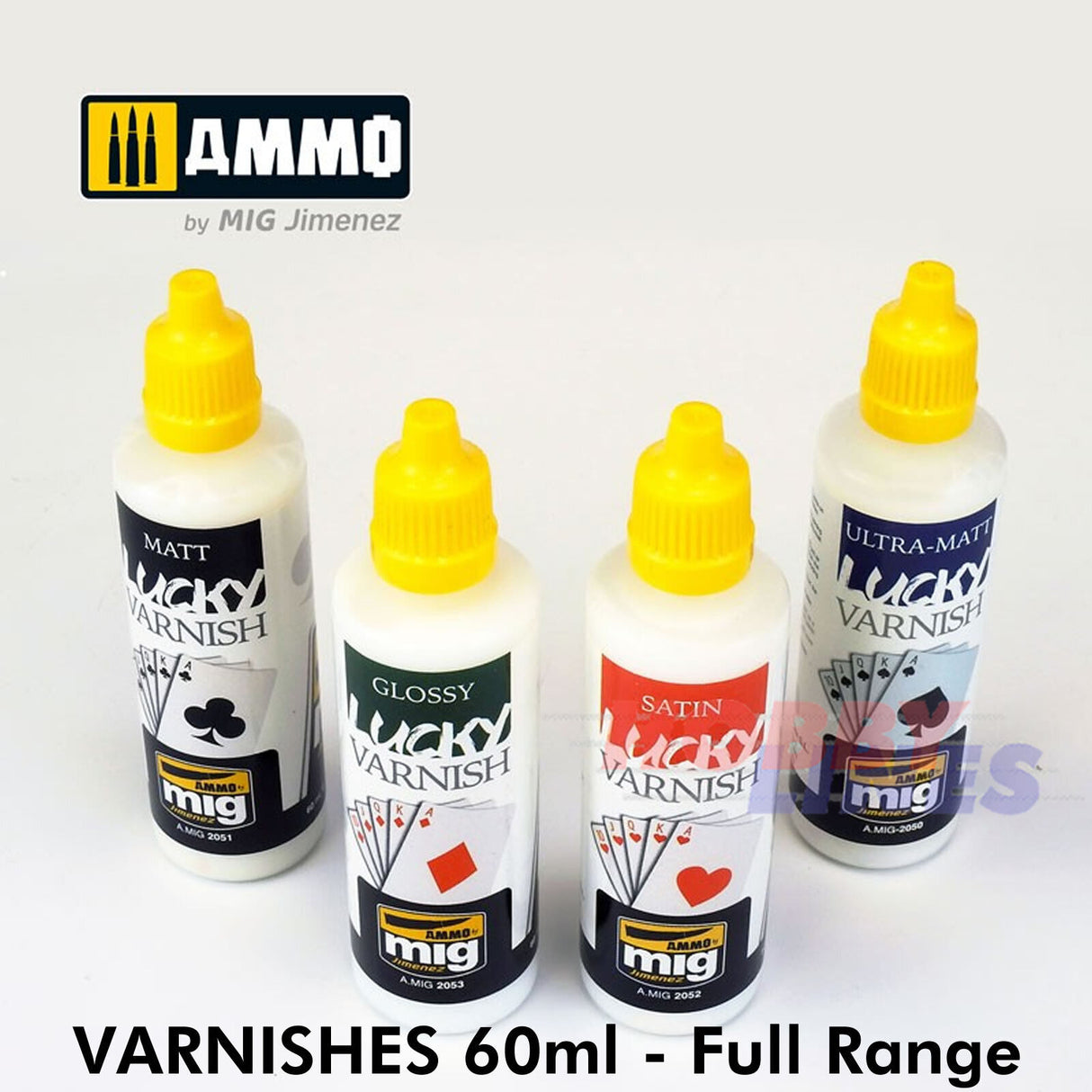 VARNISH Ultra-Matt/Matt/Satin/Glossy 60/17ml Full Range AMMO By Mig Jimenez