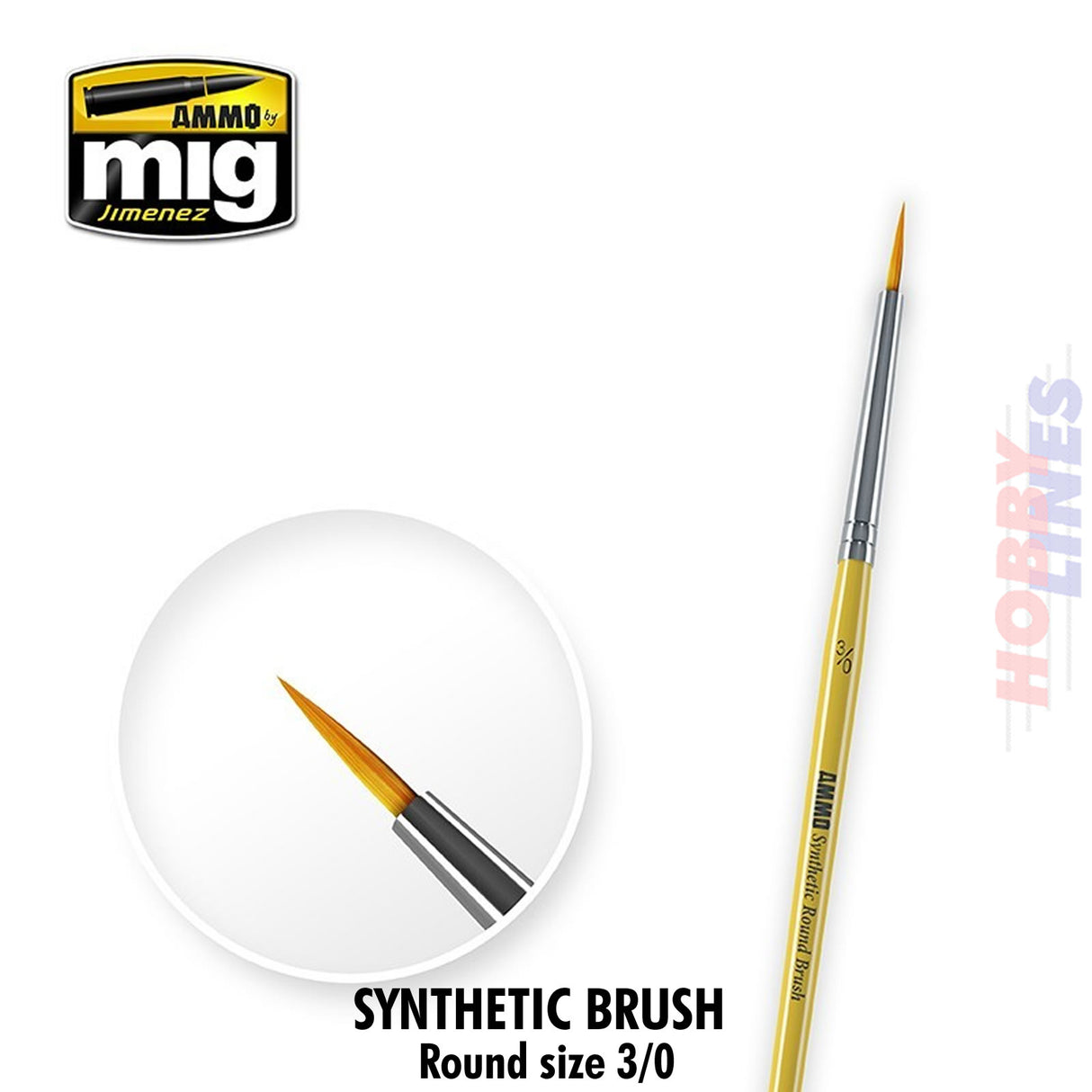 Synthetic Brush -  Size 3/0 | Ammo by Mig Jimenez | MIG8611