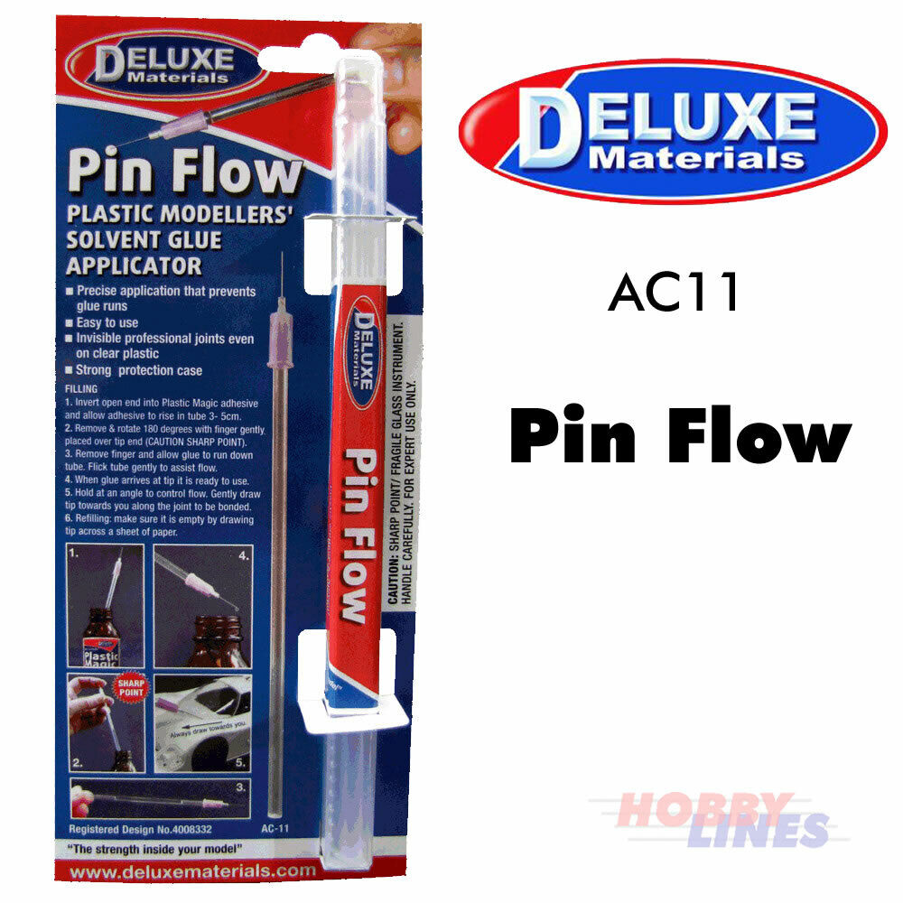 PIN FLOW Glue detail applicator Plastic Weld Liquid Poly AC11 Deluxe Materials
