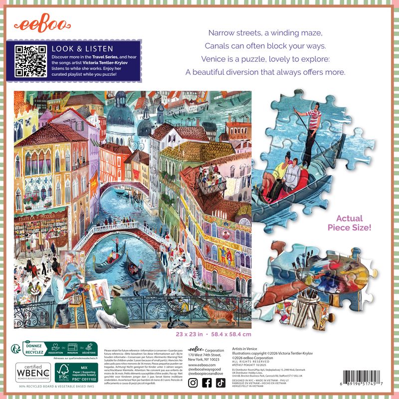 Artists in Venice 1000pc Puzzle | eeBoo | PZT457