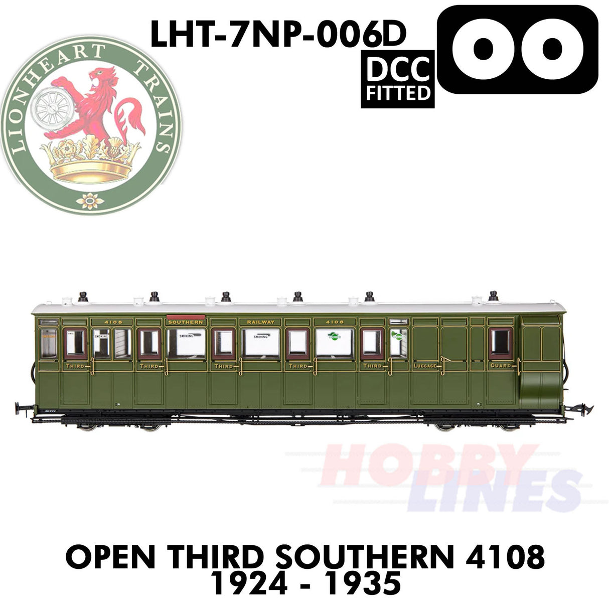 Open Third Southern 4108 1924-1935 - DCC - 1.435 OO | Lionheart Trains | LHT-7NP-006D