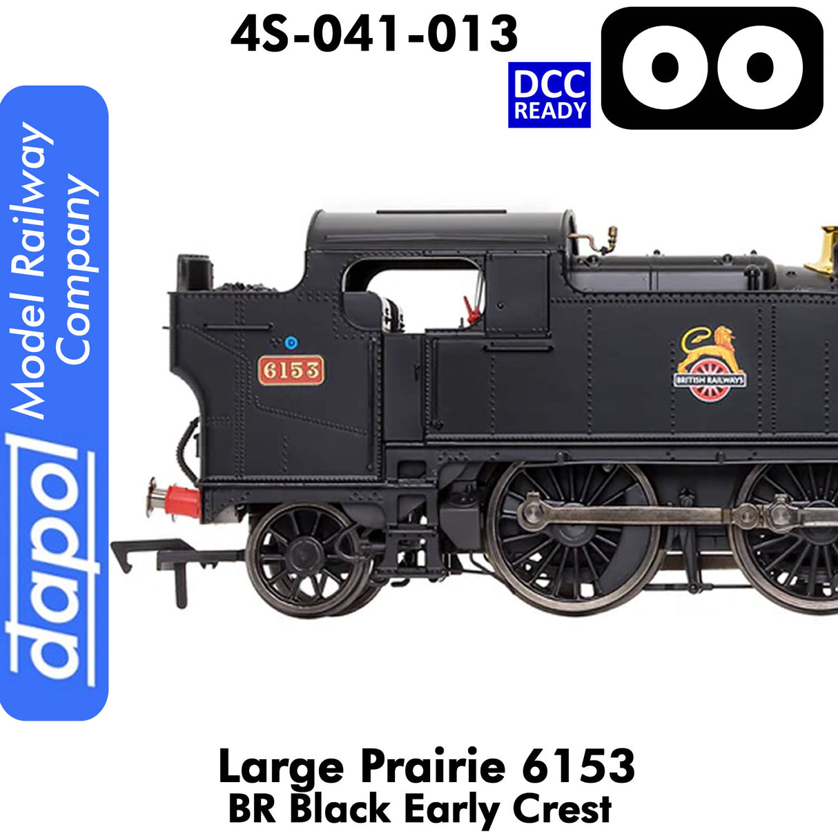 LARGE PRAIRIE 6153 BR Black Early Crest DCC Ready Locomotive | Dapol | 4S-041-013