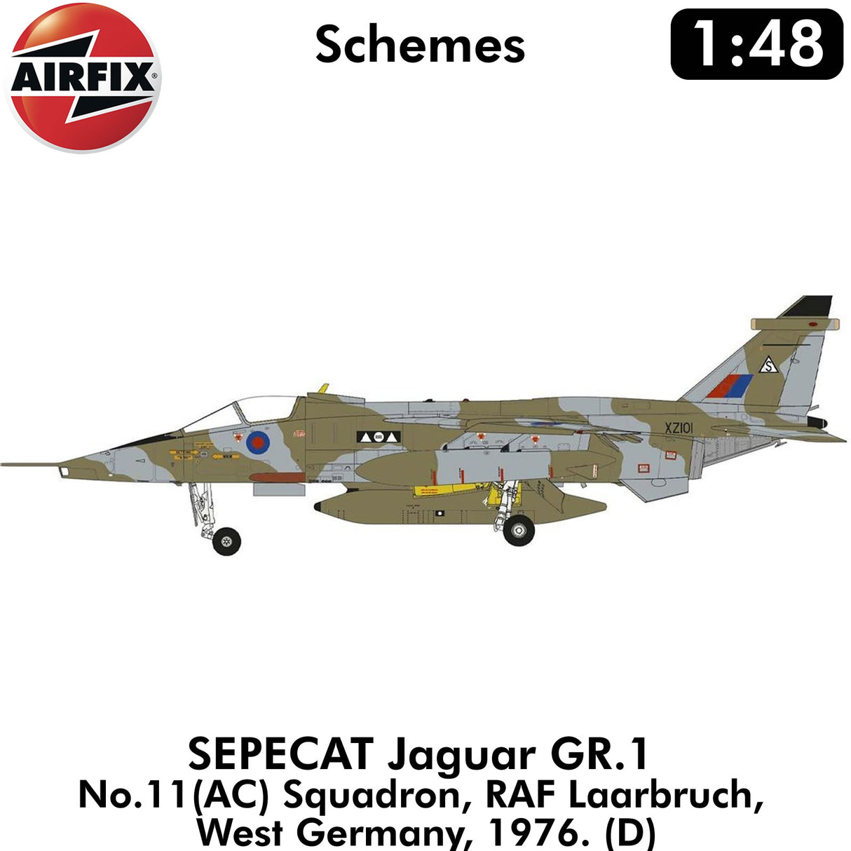 SEPECAT Jaguar GR.1/GR.1A Military Aircraft RAF France 1:48 kit | Airfix | A11010