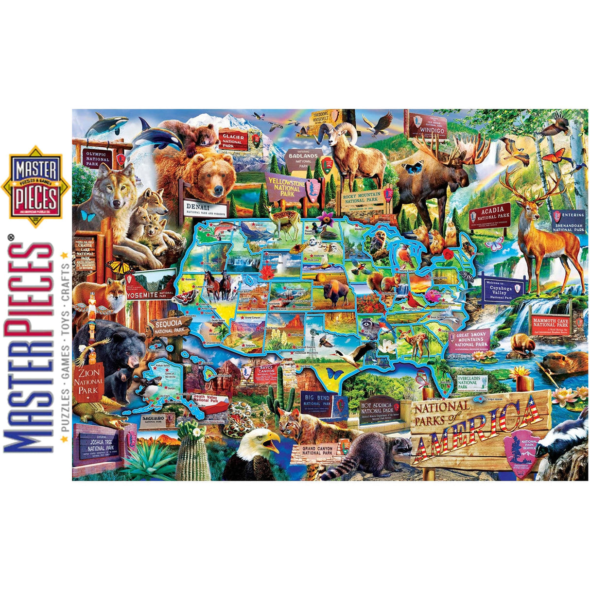 National Parks USA MAP 1000pc Masterpieces Jigsaw Puzzle