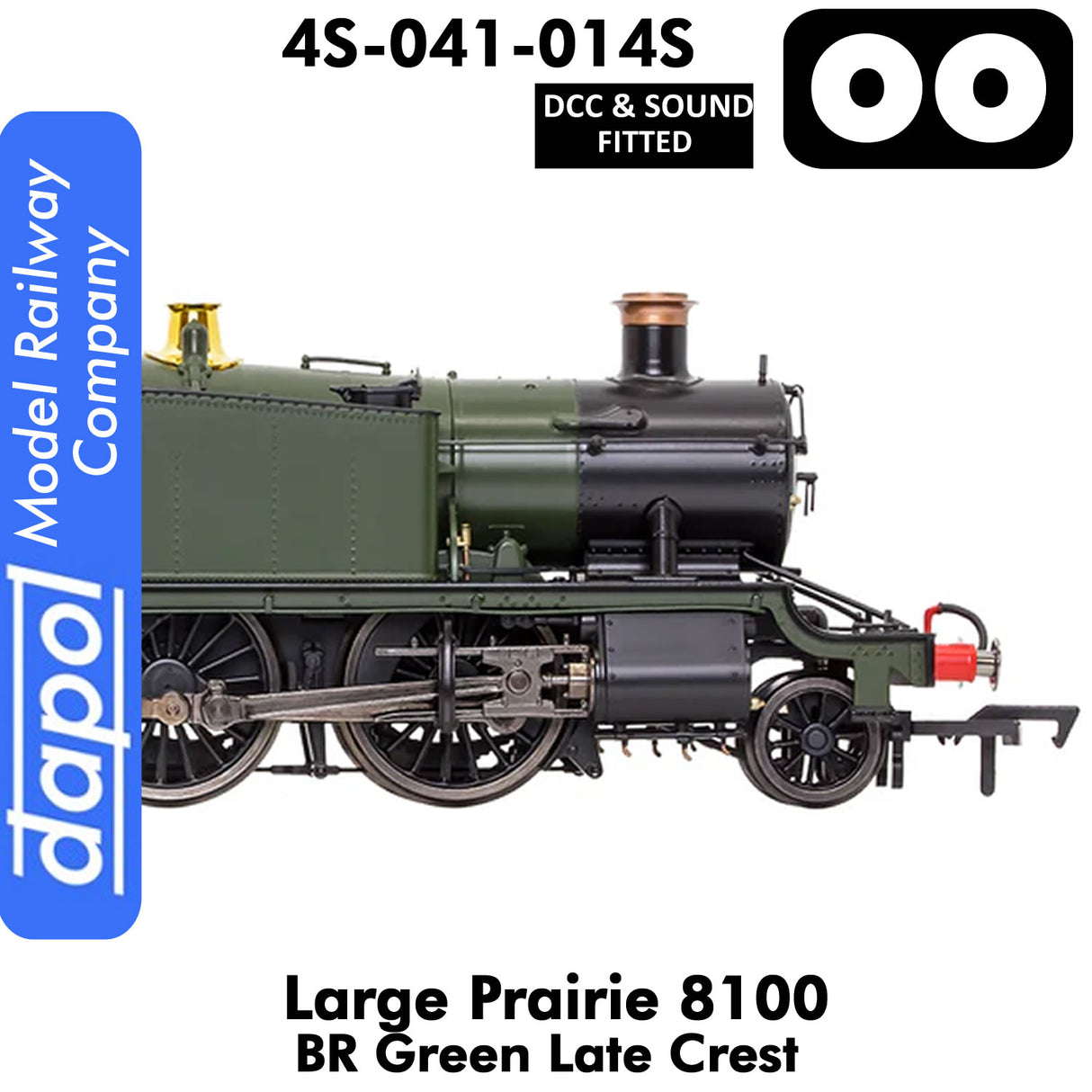 LARGE PRAIRIE 8100 BR Late Crest Steam Locomotive DCC & Sound | Dapol | 4S-041-014S