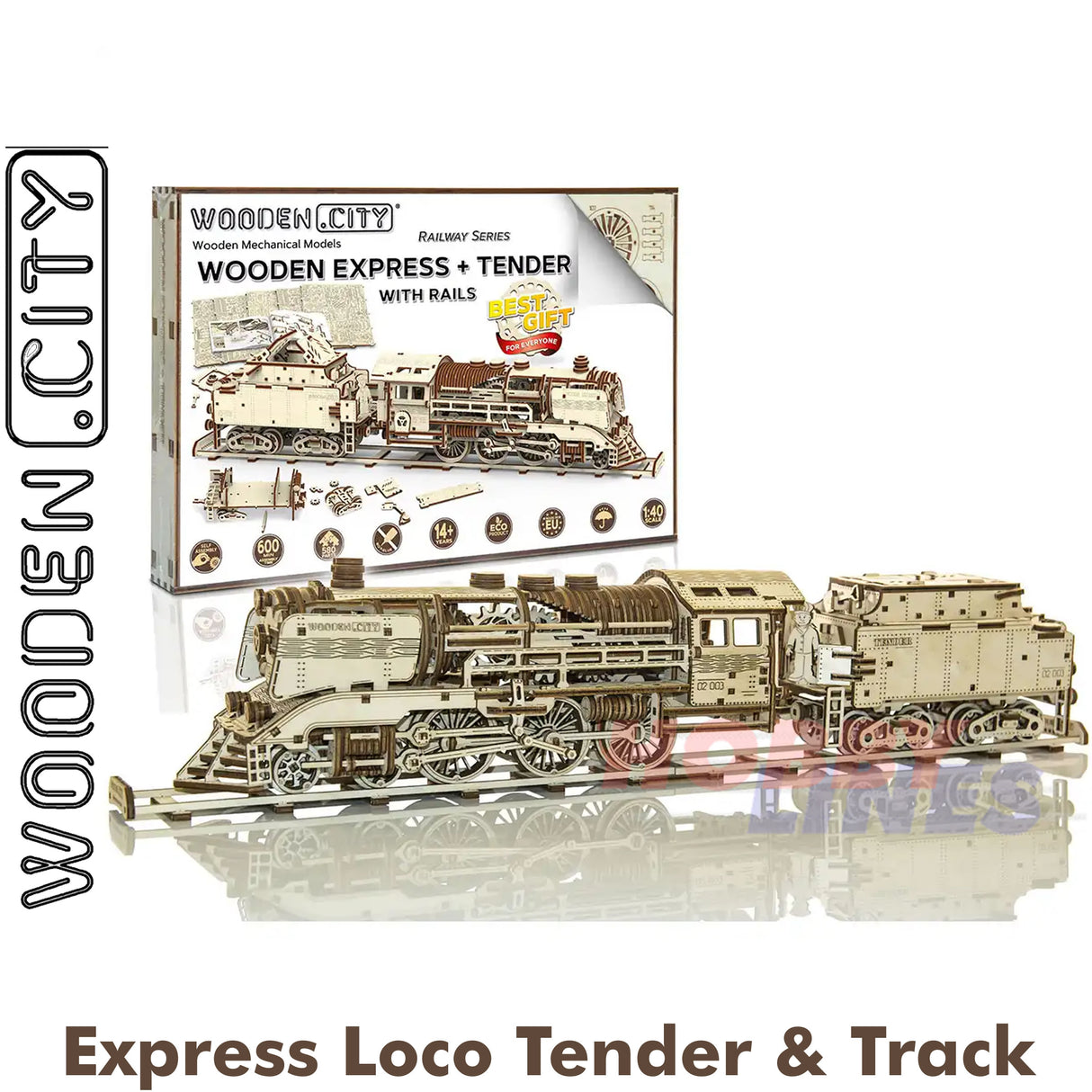 Express Loco Tender & Track - 3D Puzzle | Wooden City | WR323