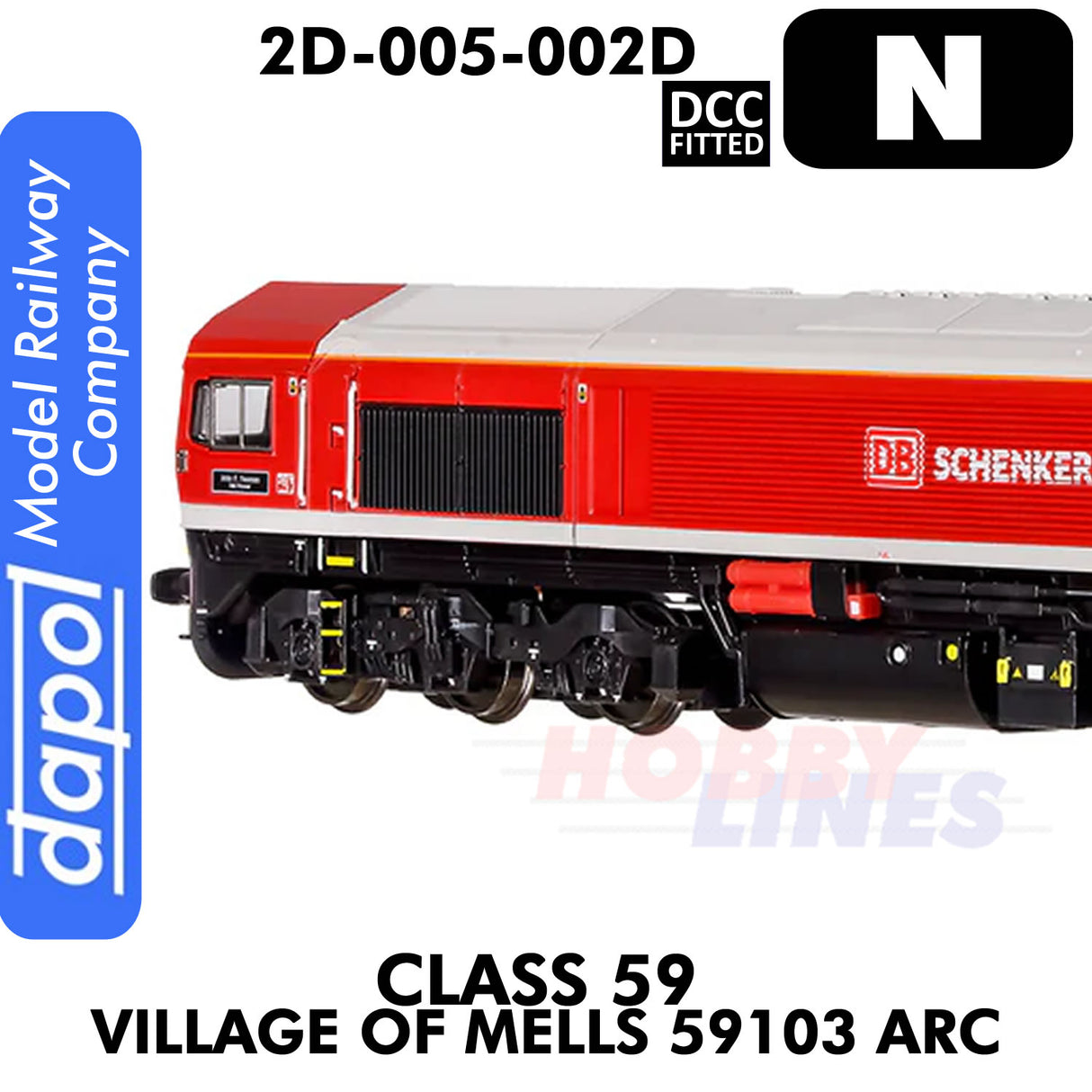 Class 59 John F Yeoman 59206 DB Schenker - DCC Fitted |  Dapol | 2D-005-002D