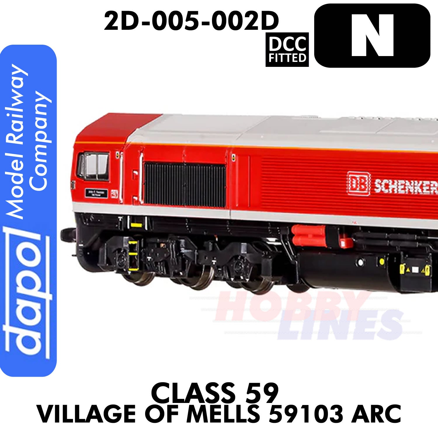 Class 59 John F Yeoman 59206 DB Schenker - DCC Fitted |  Dapol | 2D-005-002D