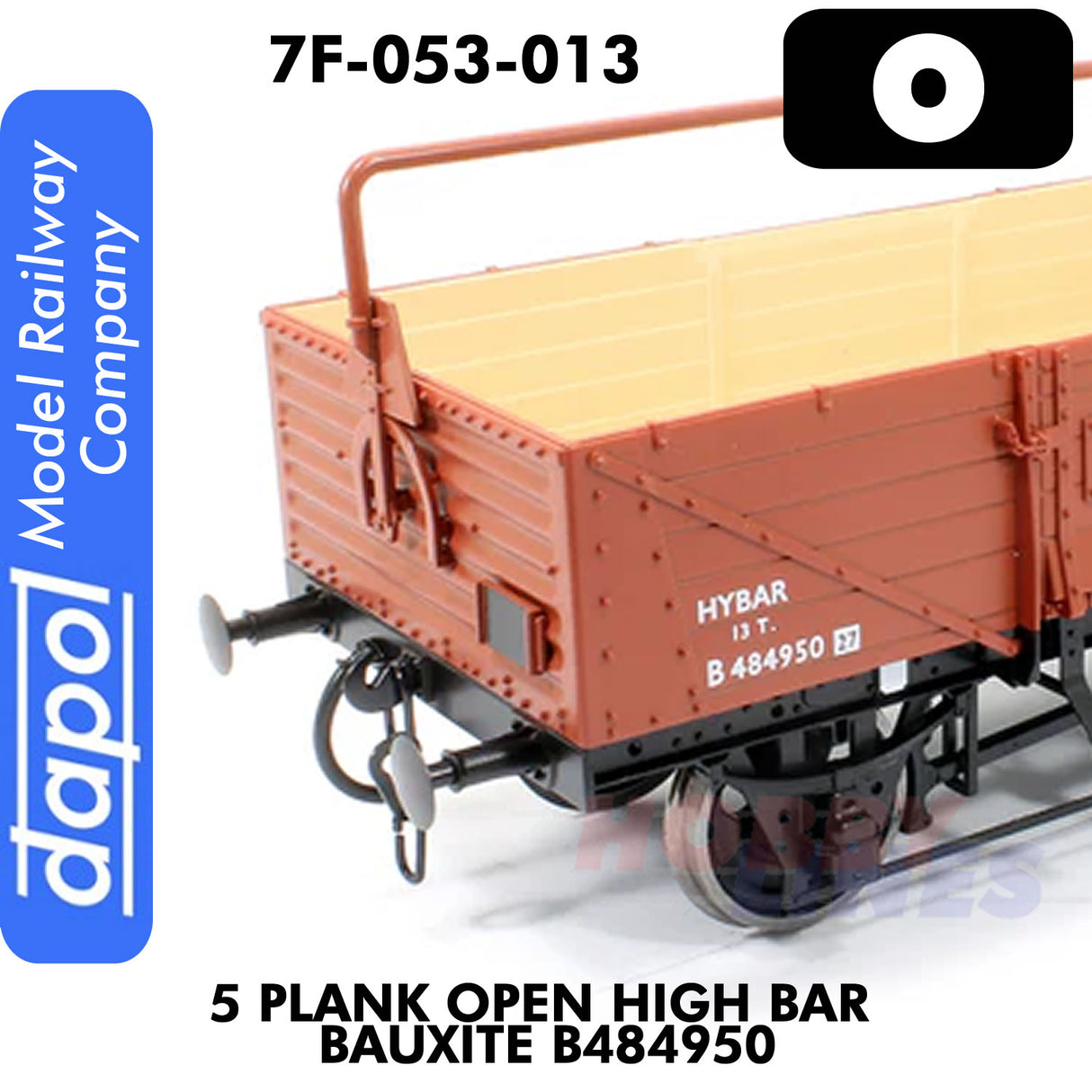 5 Plank Open High Bar Bauxite B484950 Wagon |  Dapol | 7F-053-013