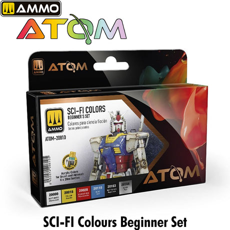 Atom Beginners set SCI FI COLOURS Acrylic Paint - 6 jars 20ml | Ammo by Mig Jimenez