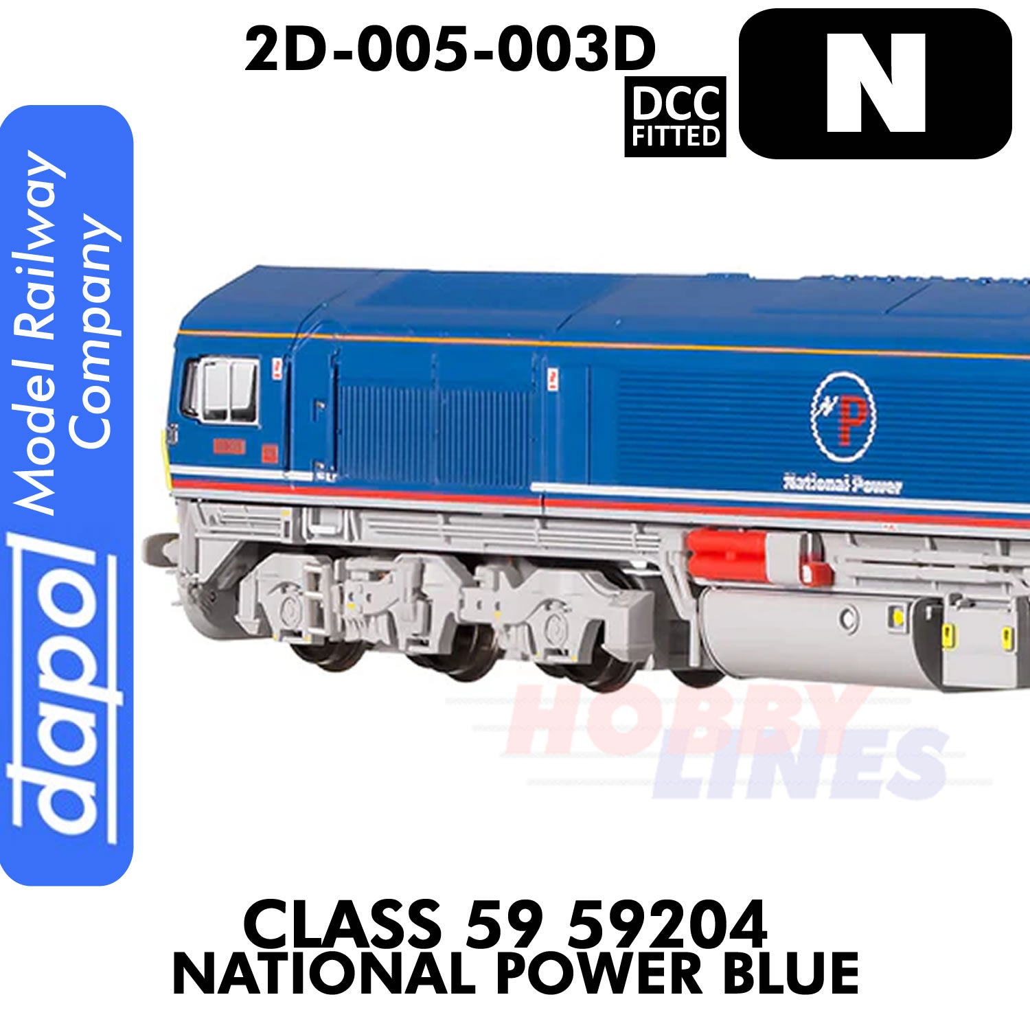 Class 59 59204 National Power Blue - DCC Fitted | Dapol | 2D-005-003D