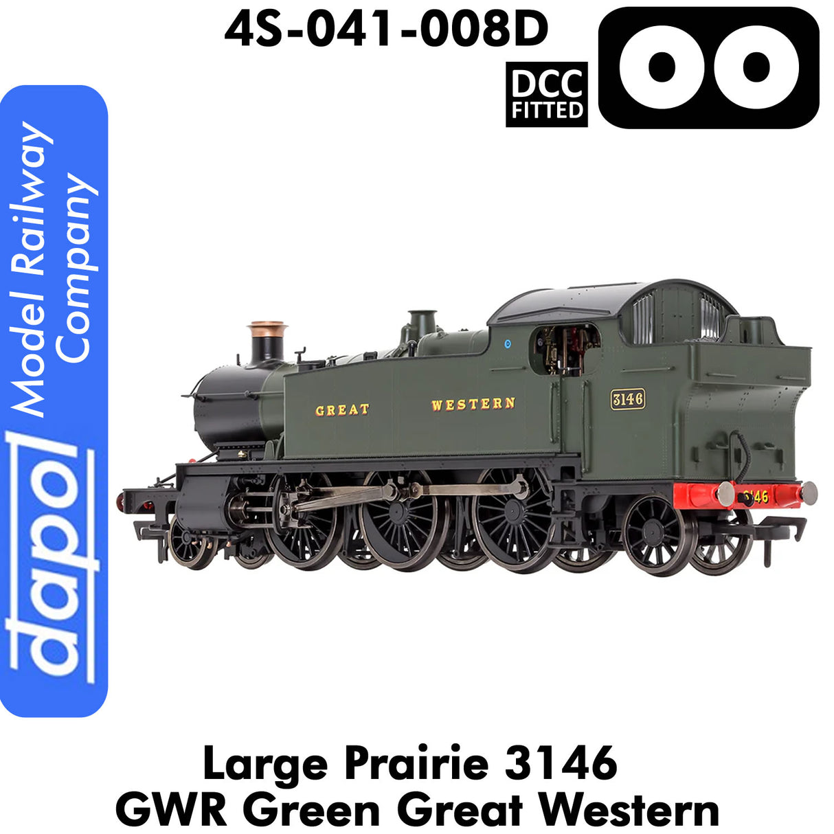LARGE PRAIRIE 3146 GWR DCC Fitted Steam Locomotive | Dapol | 4S-041-008D