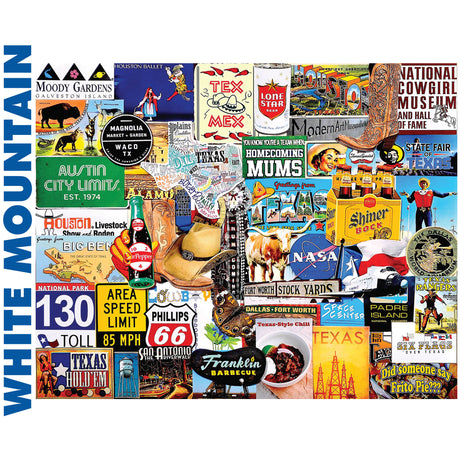 I LOVE TEXAS 1000 pc super deluxe Jigsaw Puzzle WHITE MOUNTAIN 1284