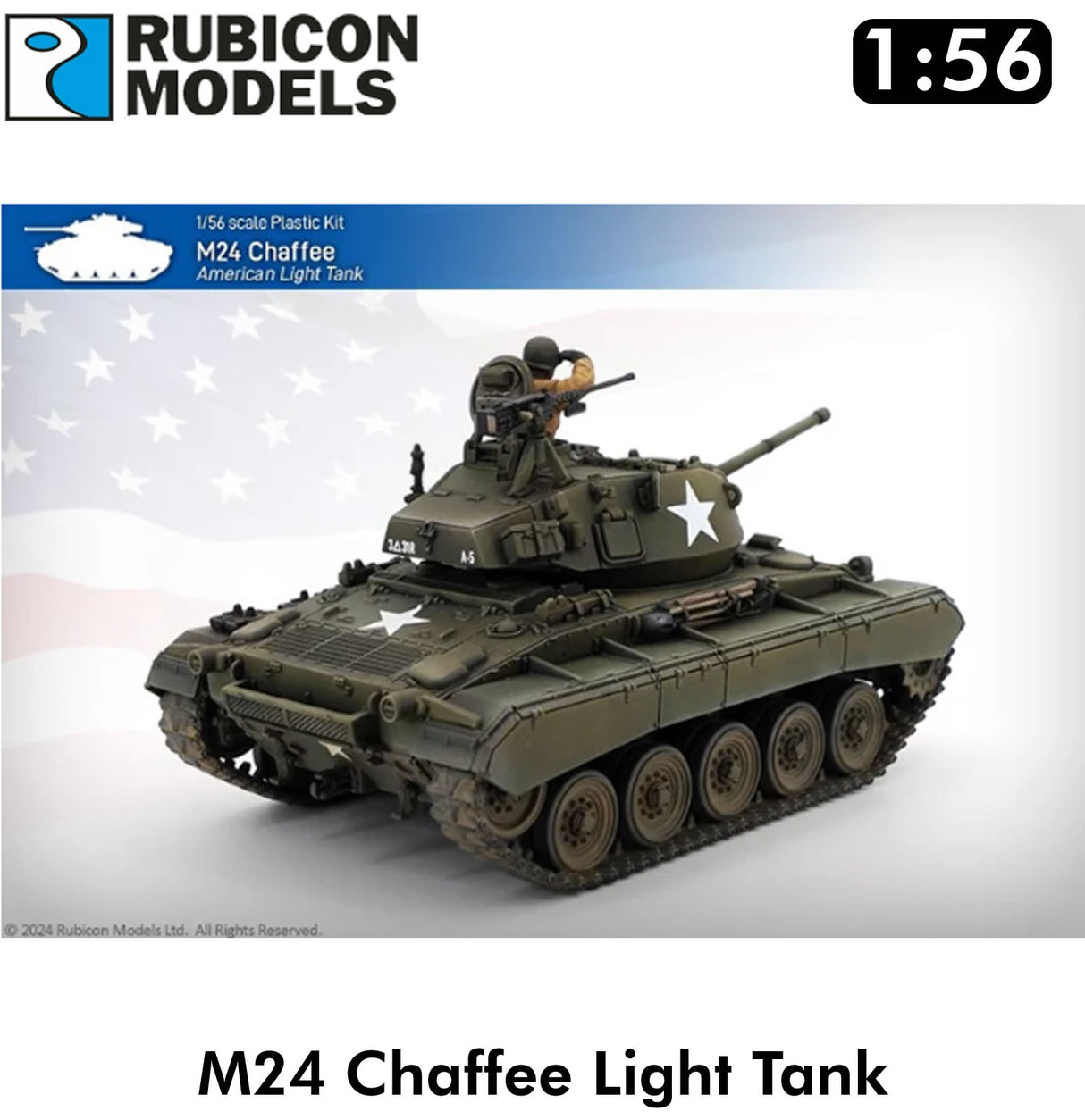 M24 CHAFFEE American Light Tank Late WWII Korea 1:56 | Rubicon Models | 280140