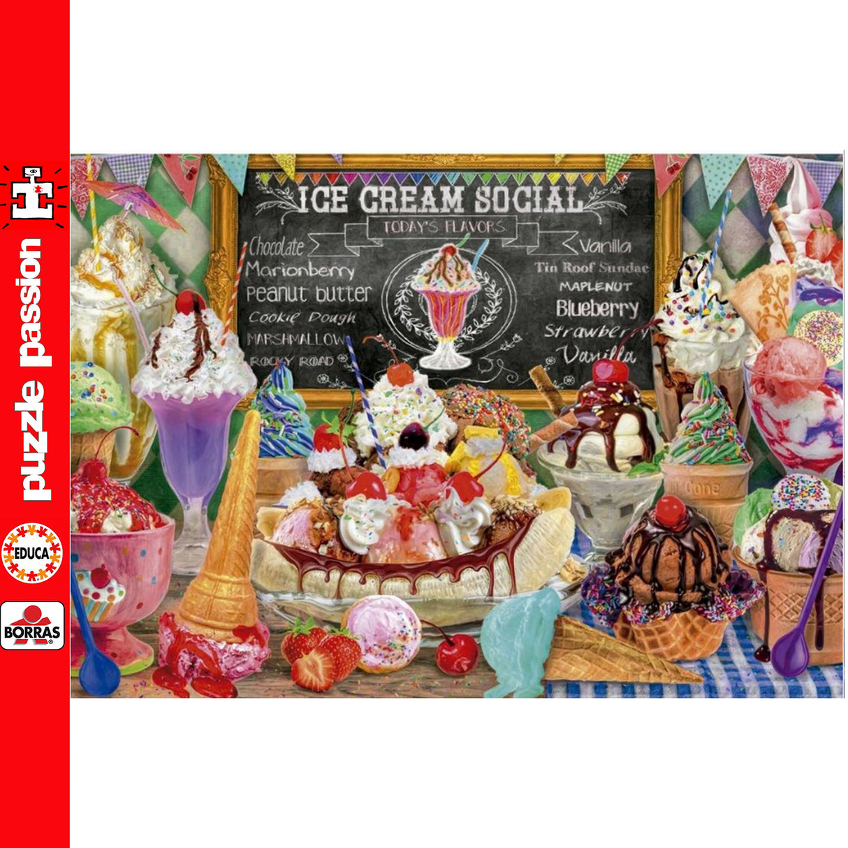 Educa ICE CREAM PARLOUR 500pc Super Deluxe Jigsaw Puzzle Food & Drink 20251
