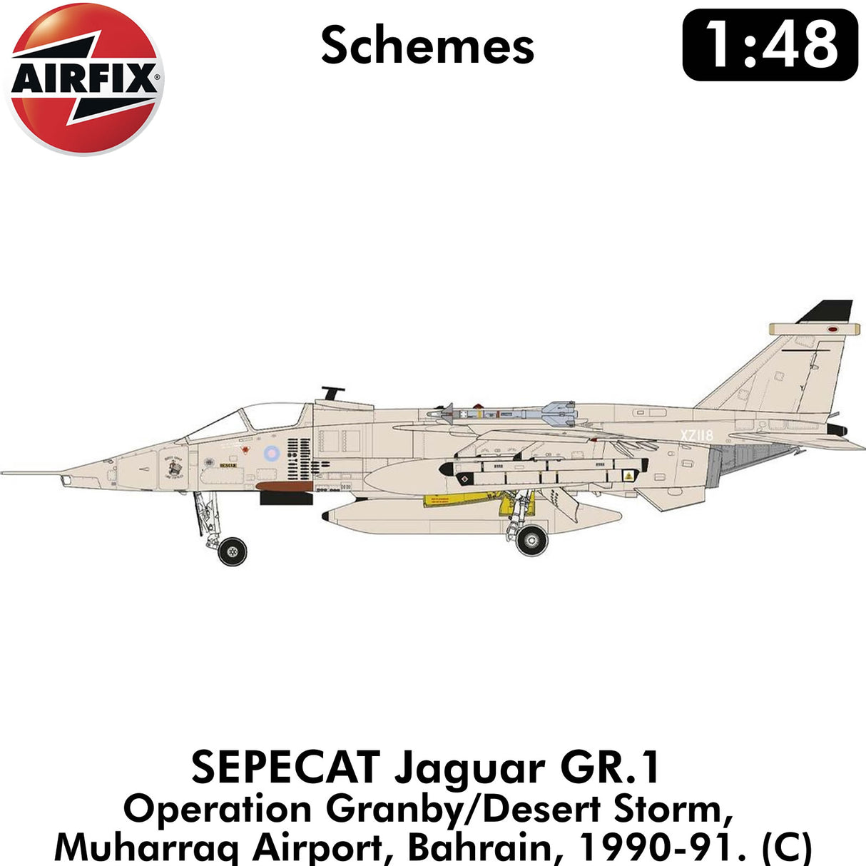 SEPECAT Jaguar GR.1/GR.1A Military Aircraft RAF France 1:48 kit | Airfix | A11010