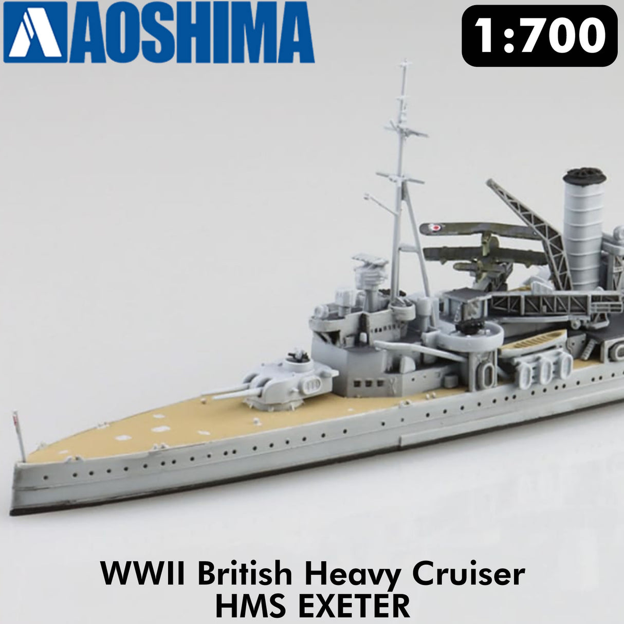 HMS EXETER WWII Heavy Cruiser Waterline 1:700 scale kit AOSHIMA 06754