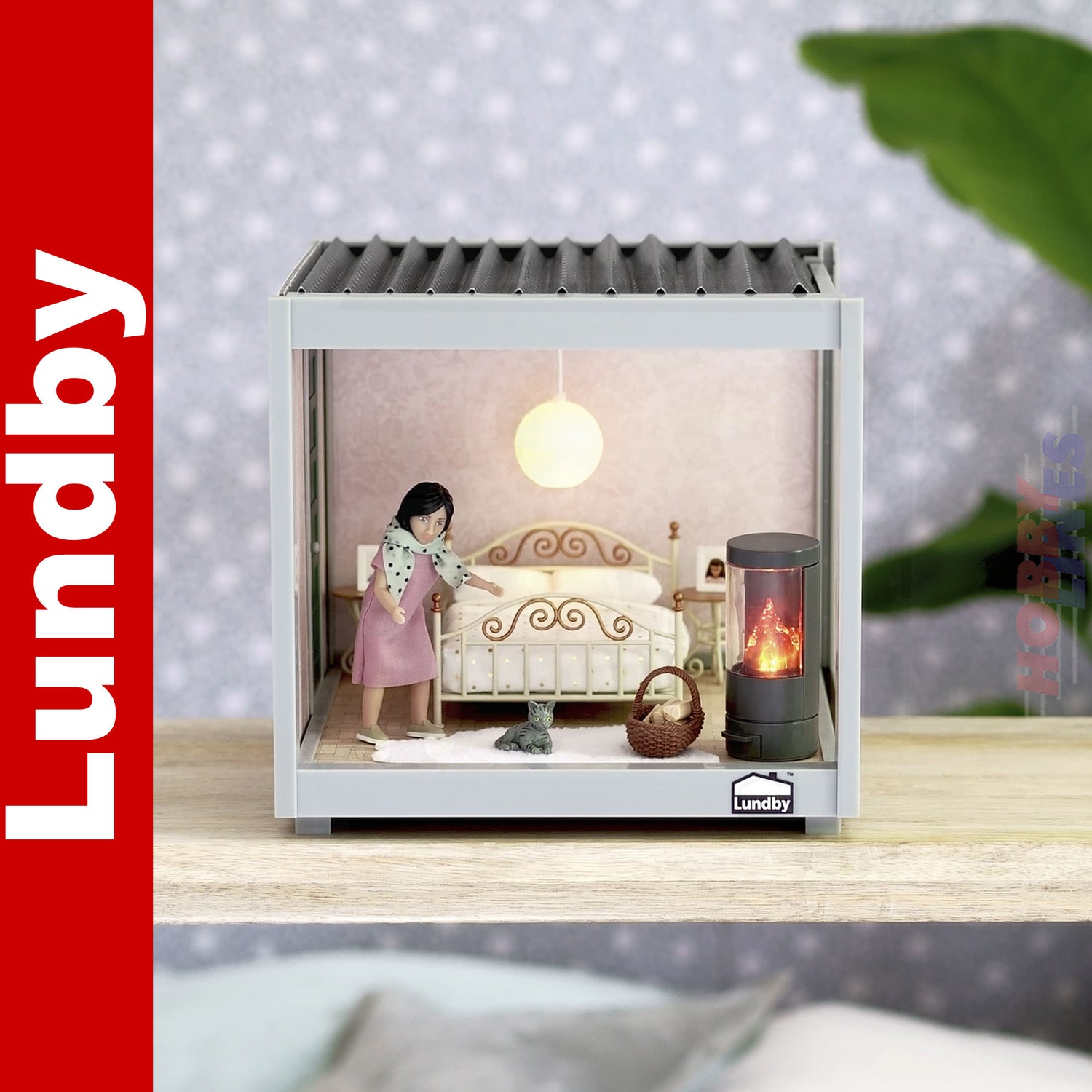 LUNDBY FIREPLACE SET with Lighting LUNDBY Doll House Furniture 60-6057-00