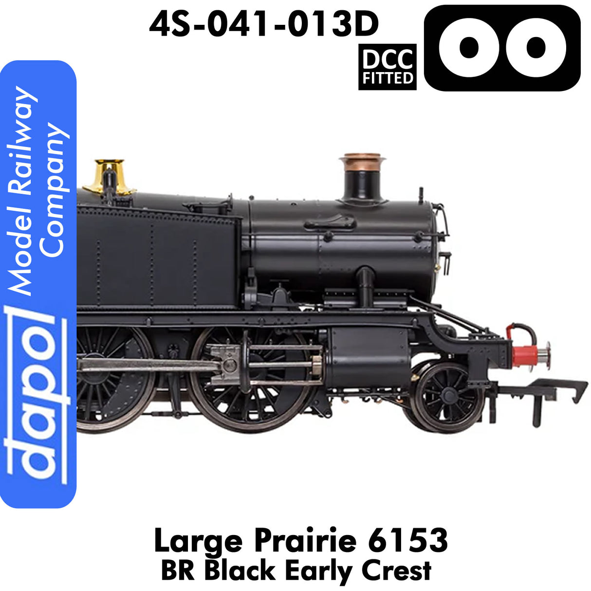 LARGE PRAIRIE 6153 BR Black Early Cresst DCC Fitted Steam Locomotive| Dapol | 4S-041-013D