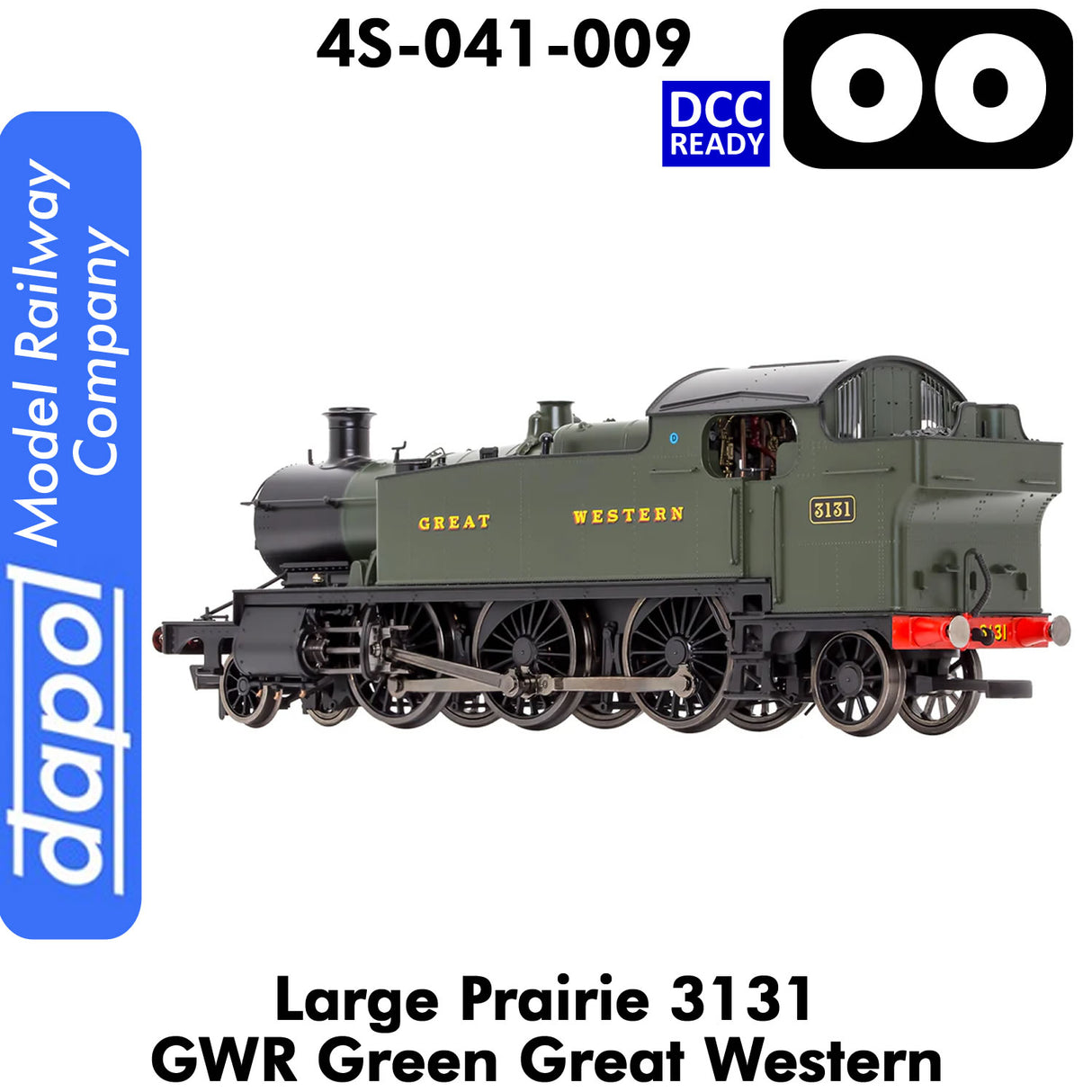 LARGE PRAIRIE 3131 GWR DCC Ready Steam Locomotive | Dapol | 4S-041-009