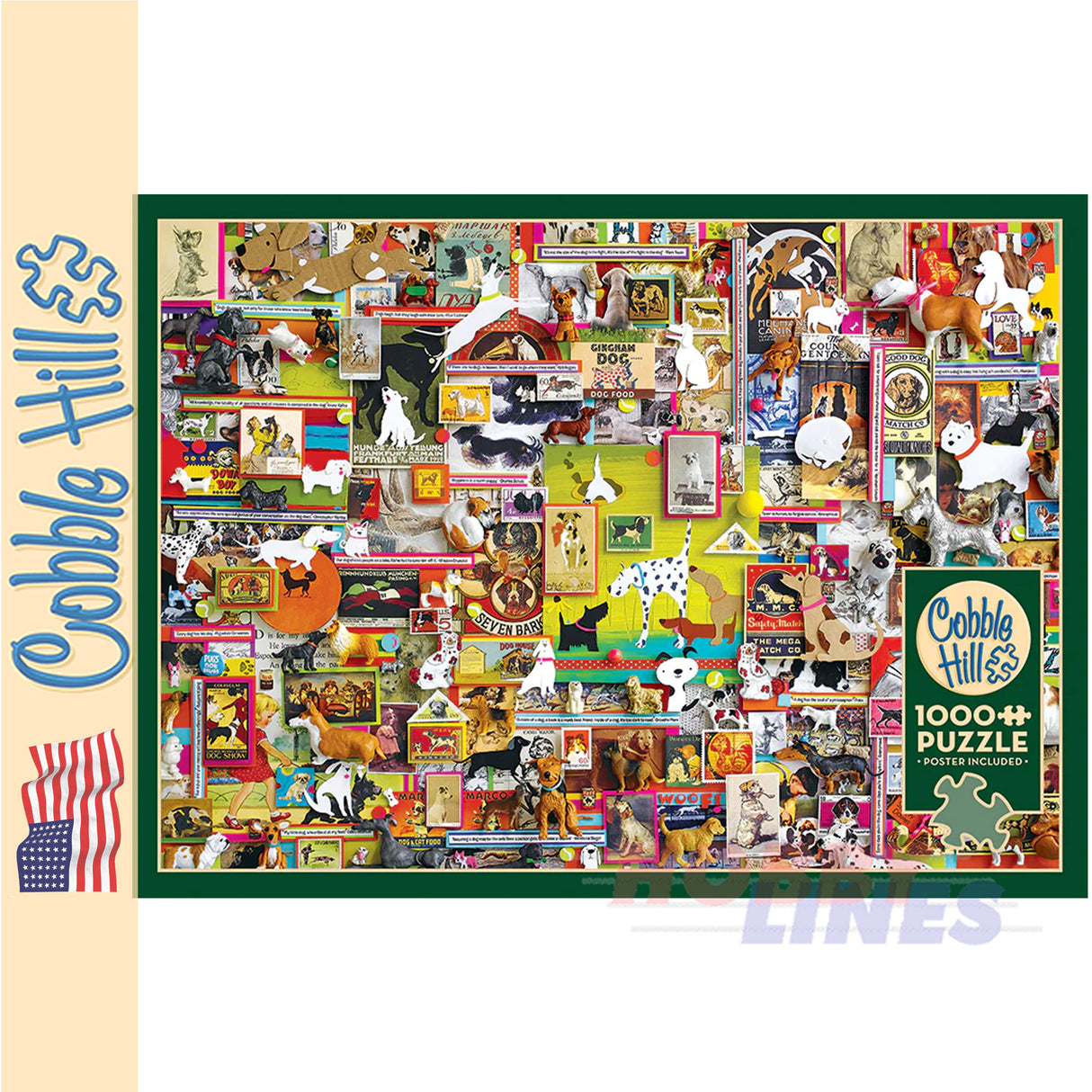 Dogtown COBBLE HILL Dogs collage 1000pc jigsaw puzzle 40045