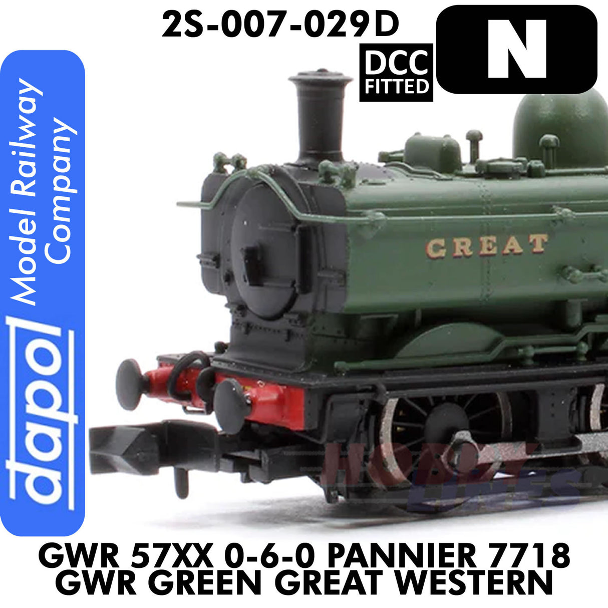 Great Western Railway - 57XX 0-6-0 Pannier 7718 Green Great Western - DCC Fitted | Dapol | 2S-007-029D
