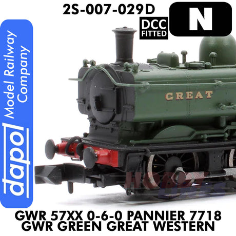 Great Western Railway - 57XX 0-6-0 Pannier 7718 Green Great Western - DCC Fitted | Dapol | 2S-007-029D
