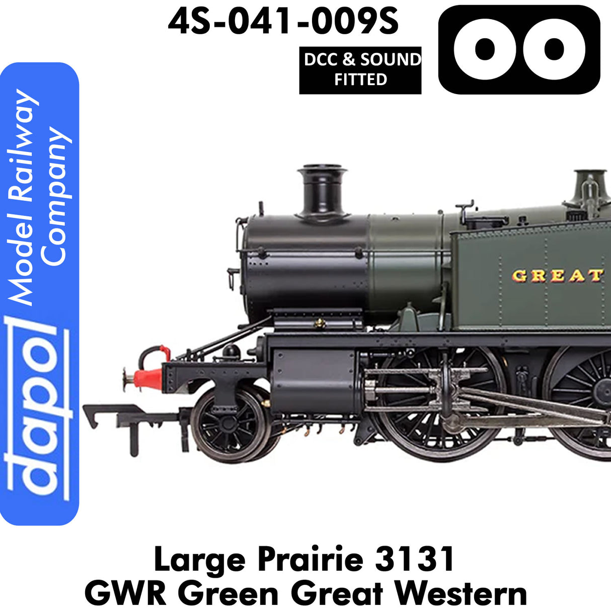 LARGE PRAIRIE 3131 GWR DCC & Sound Steam Locomotive |  Dapol | 4S-041-009S