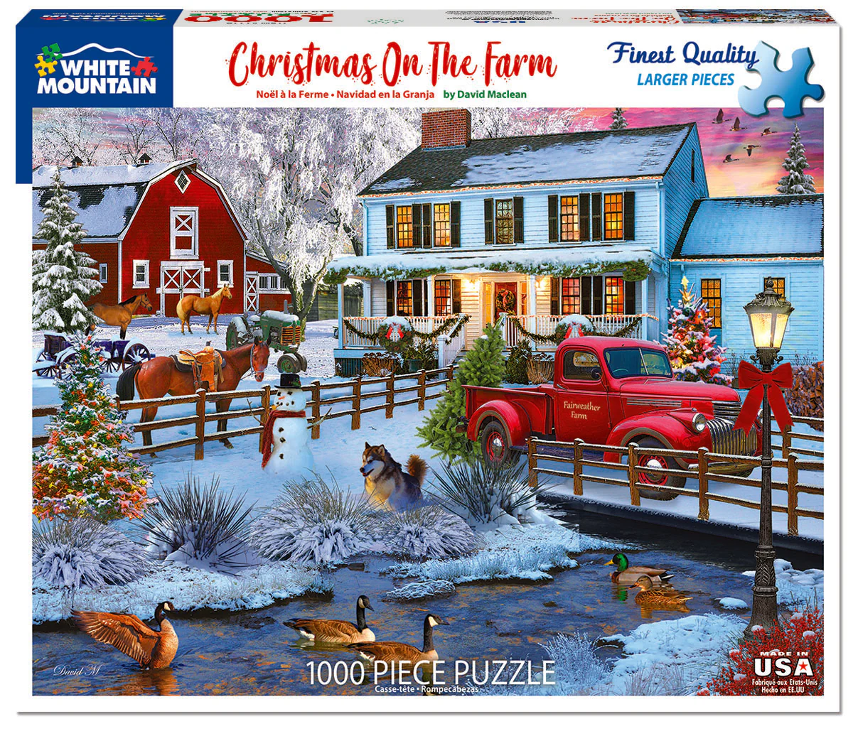 Christmas on the Farm - 1000pc Puzzle | White Mountain | 1716pz