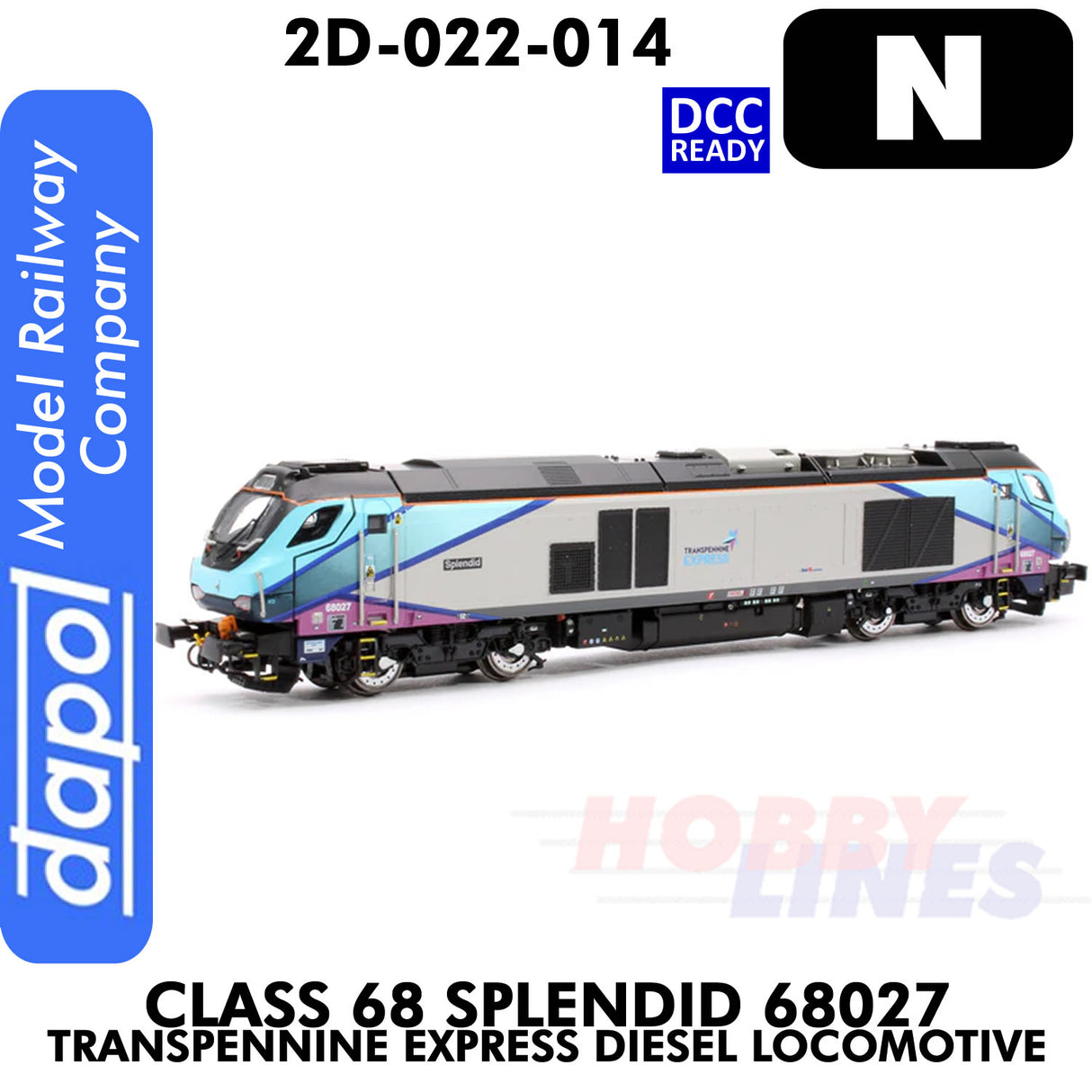 Class 68 Splendid 68027 Transpennine Express Diesel  -DCC Ready | Dapol | 2D-022-014