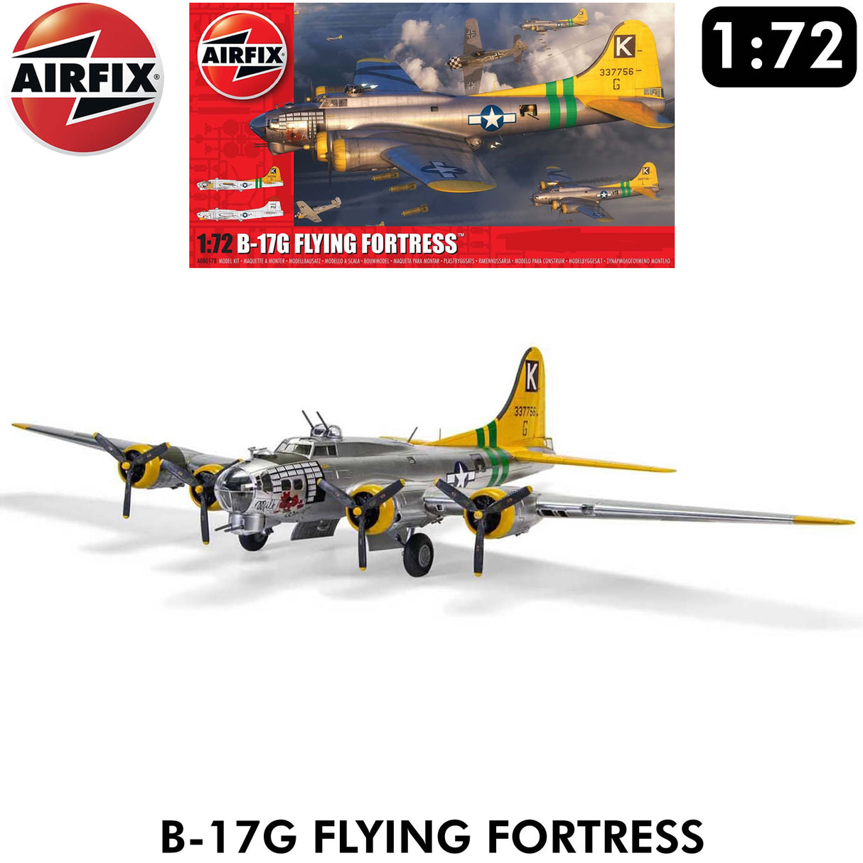 B-17G Flying Fortress WWII USAF Bomber - 1:72 Model Kit | Airfix | A08017B