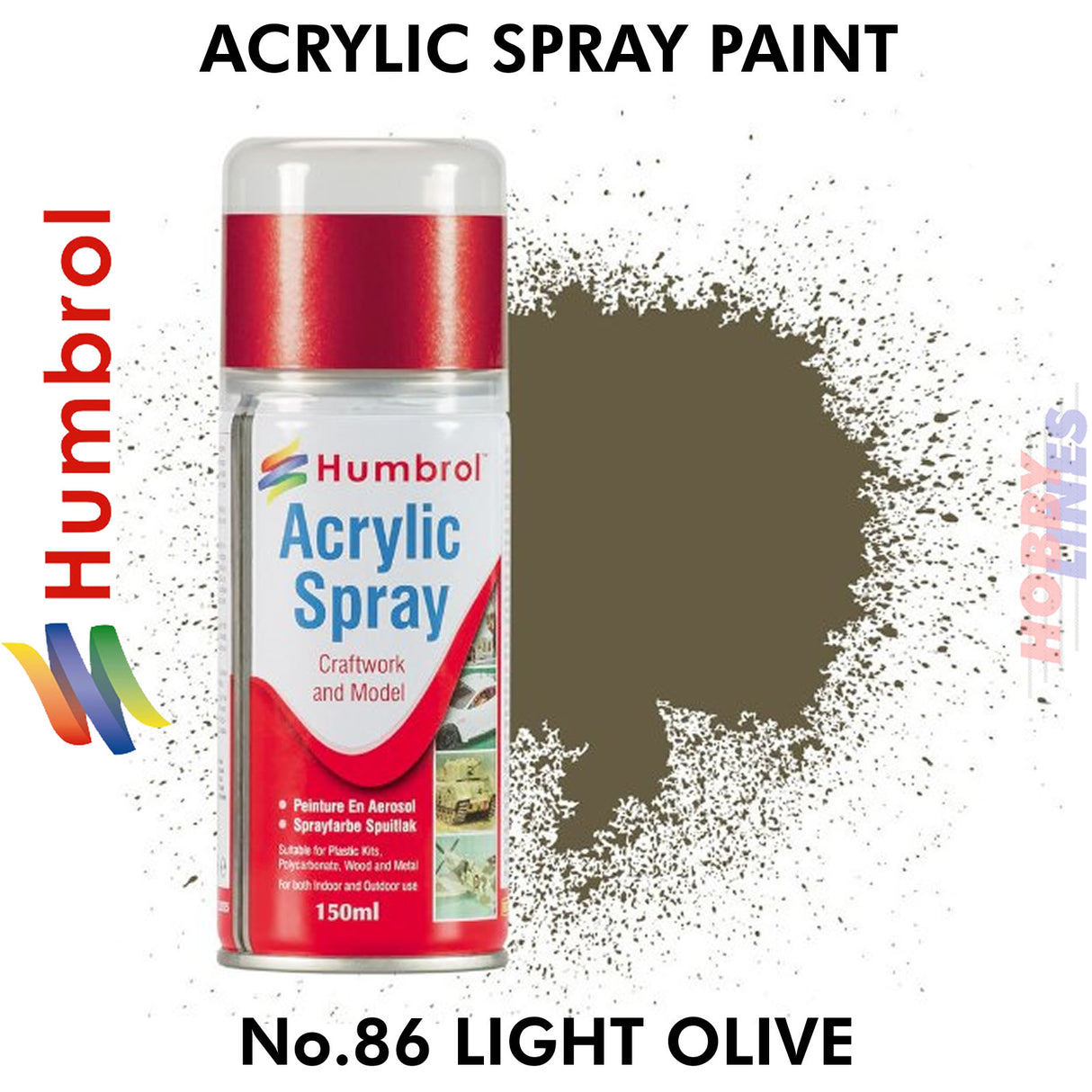 No 86 Light Olive 150ML Humbrol Sprays
