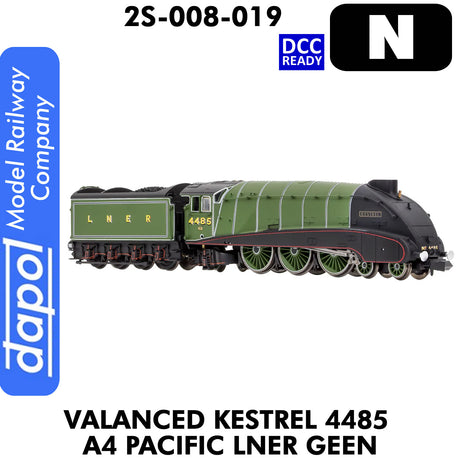 A4 Pacific VALANCED KESTREL 4485 LNER DCC Ready | Dapol |  2S-008-019