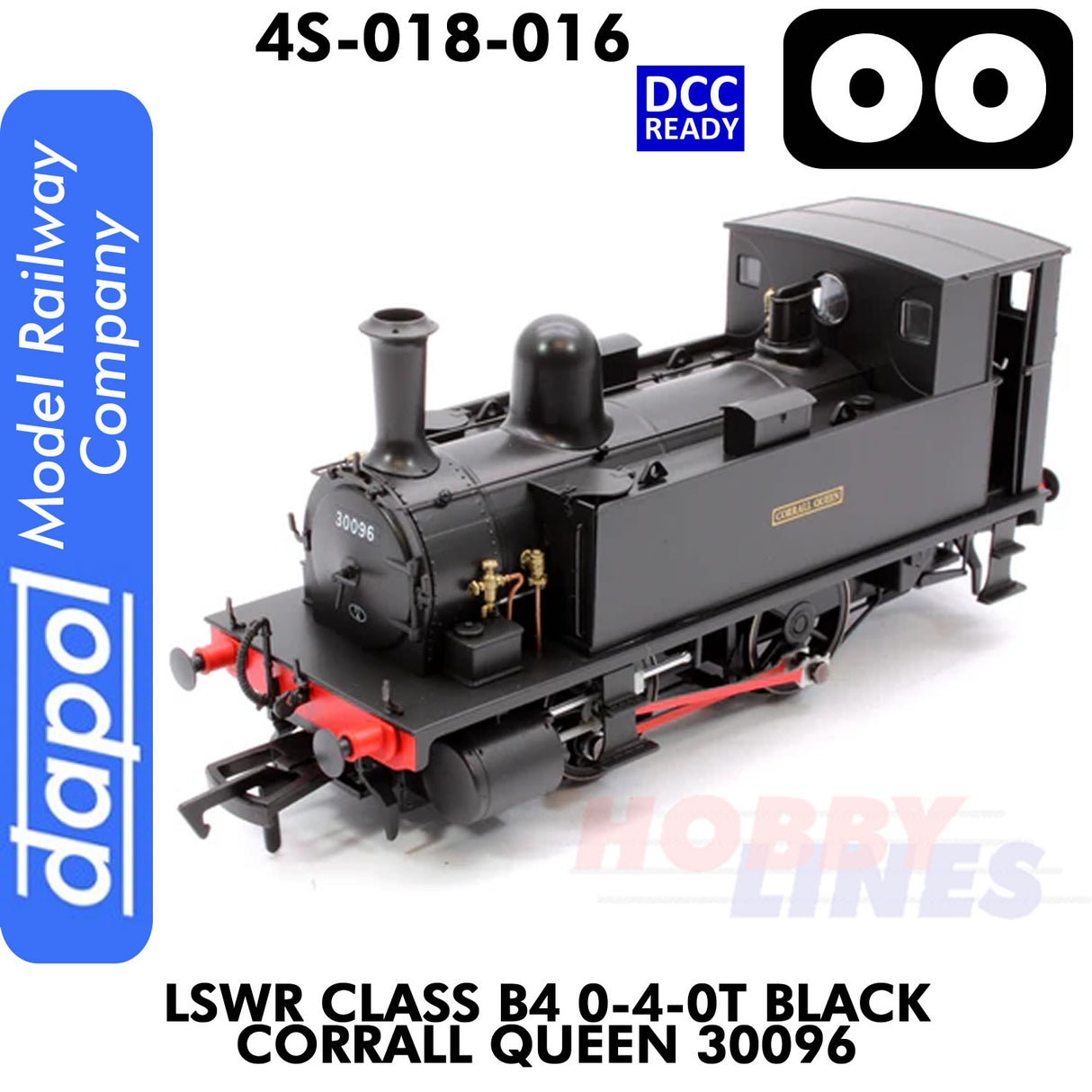LSWR Class B4 0-4-0T Black Corrall Queen 30096 - DCC Ready | Dapol | 4S-0018-016