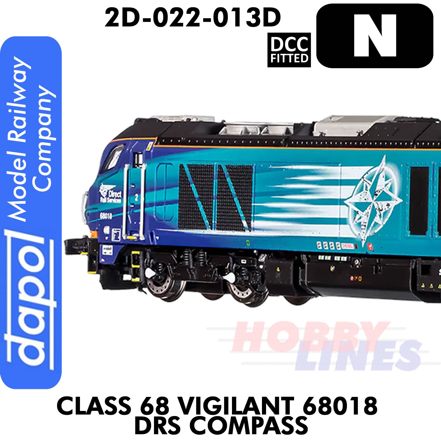 Class 68 Vigilant 68018 DRS Compass - DCC Fitted | Dapol | 2D-022-013D