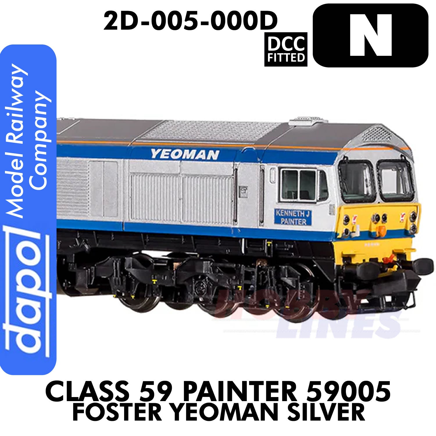 Class 59 Painter 59005 Foster Yeoman Silver - DCC Fitted | Dapol |2D-005-000D