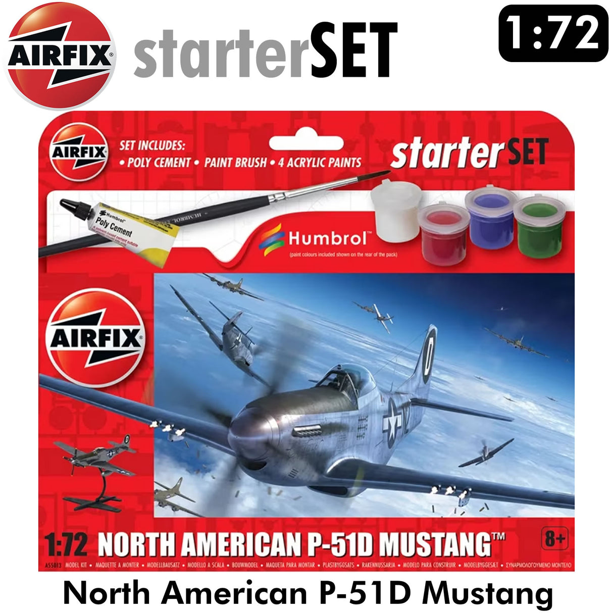 North American P-51D Mustang WWII Starter Set | Airfix | A55013