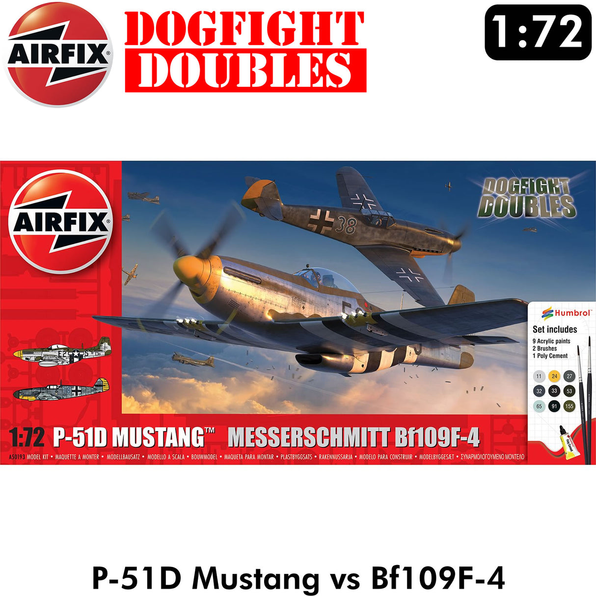 Dogfight Double - P-51D Mustang vs Bf109F-4 -Model Kit | Airfix | A50193