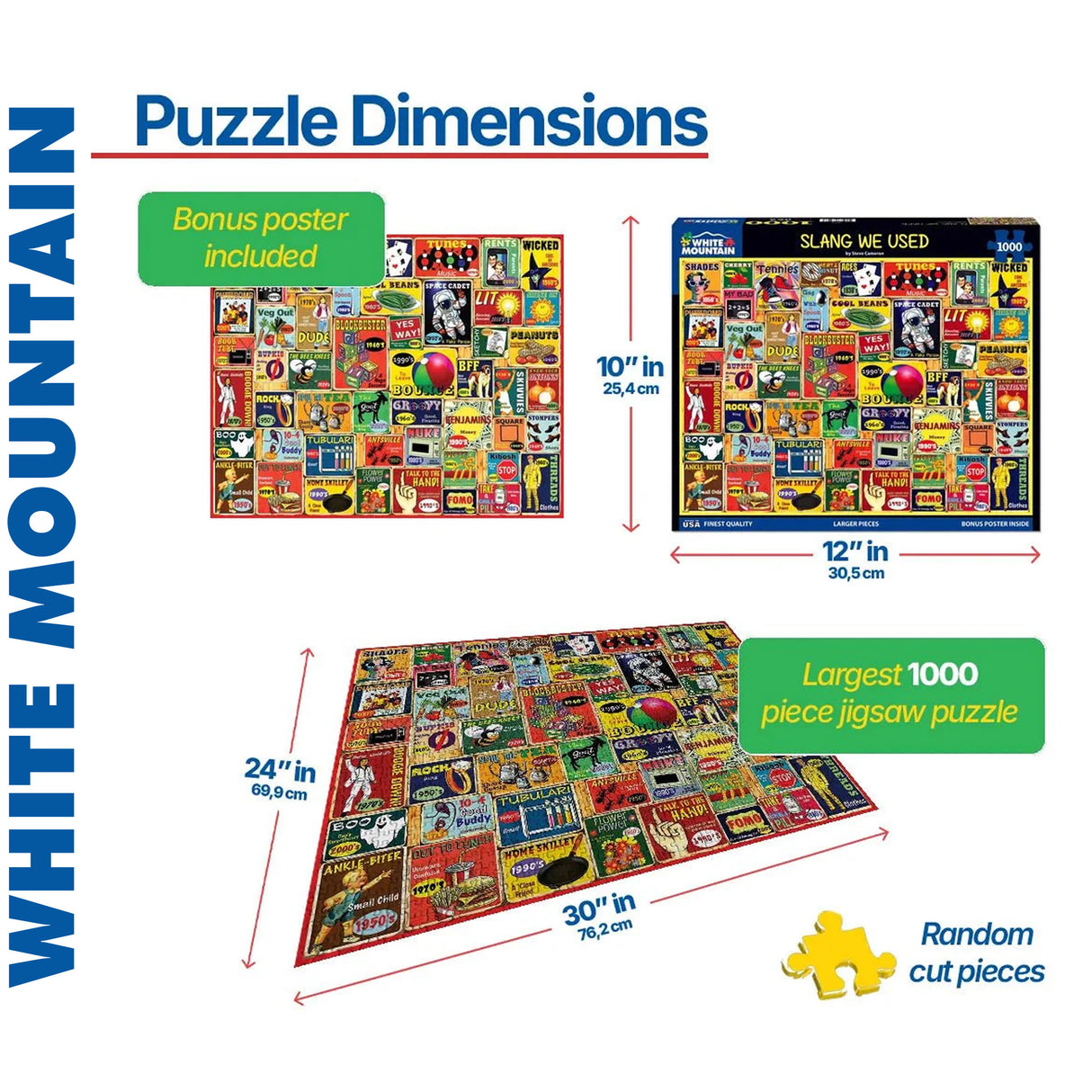 *DAMAGED* Slang we used - 1000pc Puzzle | White Mountain | 1885pz