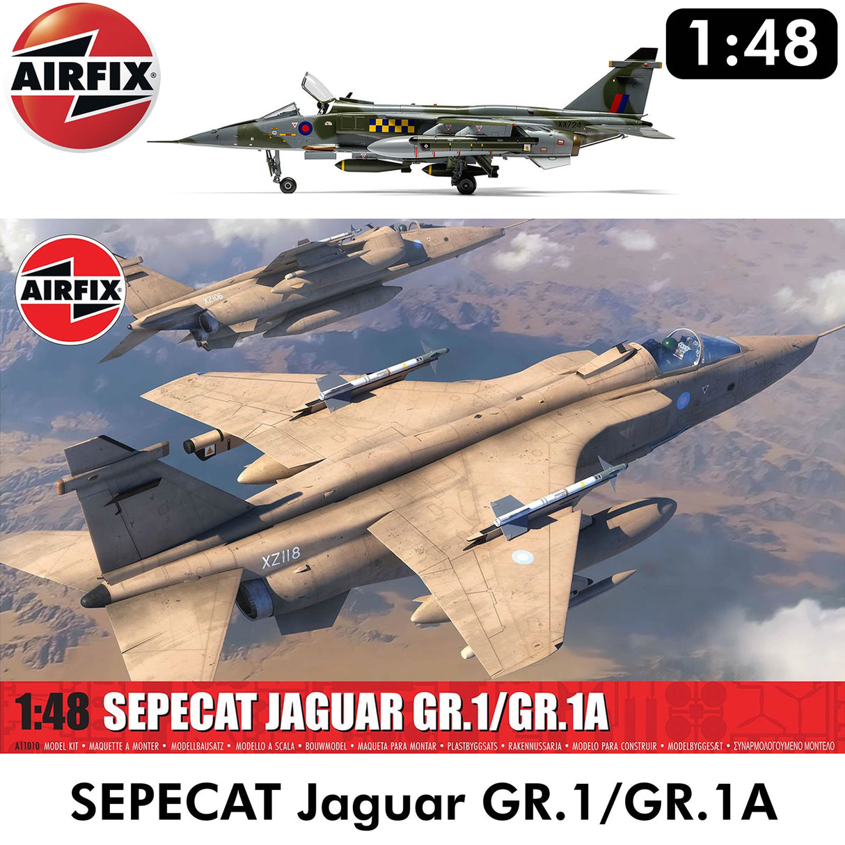 SEPECAT Jaguar GR.1/GR.1A Military Aircraft RAF France 1:48 kit | Airfix | A11010