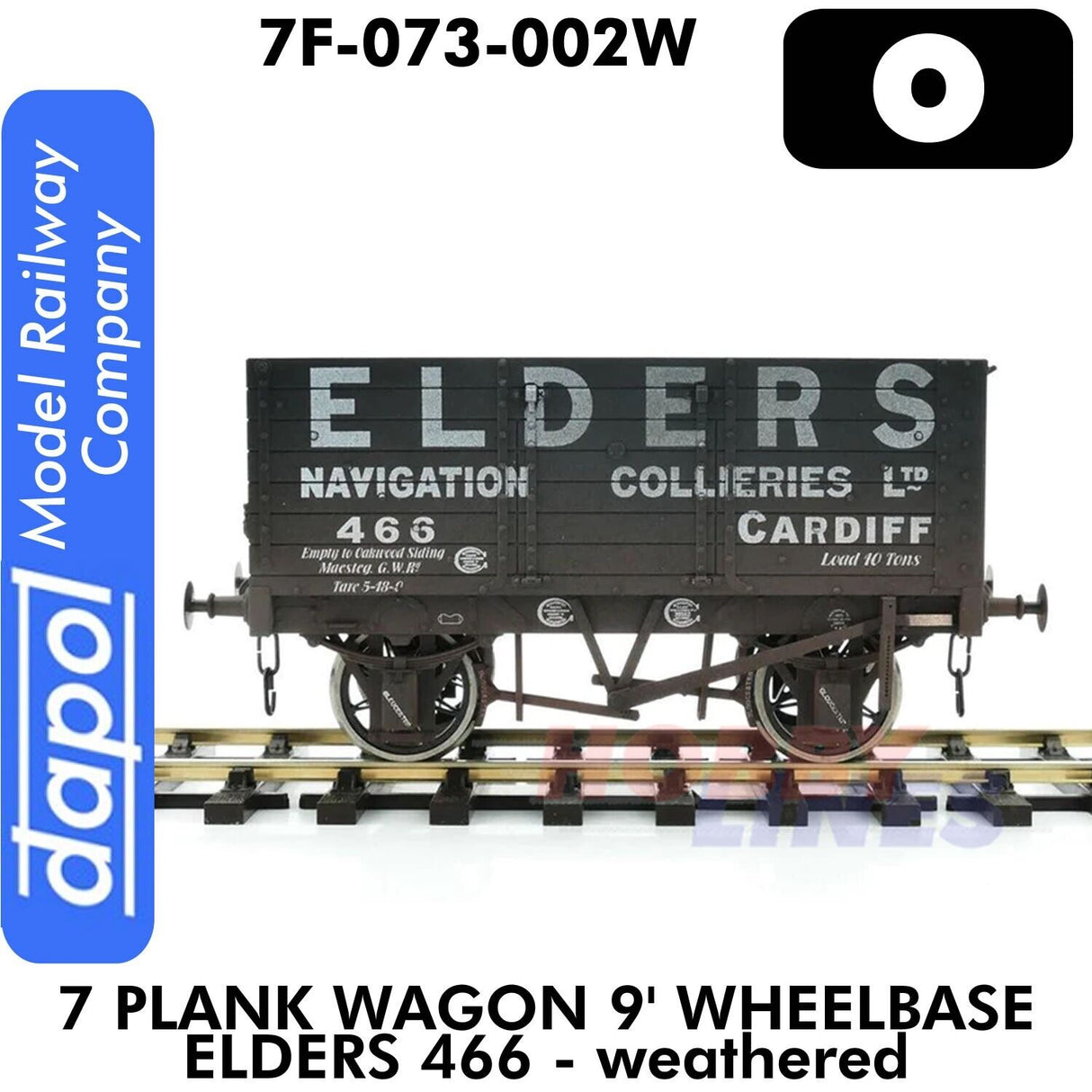 7 Plank Wagon 9' Wheelbase Elders 466 - Weathered | Dapol | 7F-073-002W