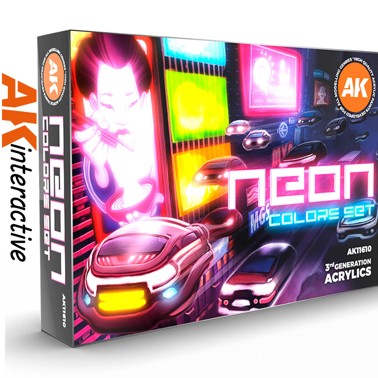 Neon Colours Set - 3G Acrylic Paint x 6 | AK interactive | AK11610