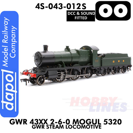 Great Western Railway -  43xx 2-6-0 Mogul 5320 - DCC & Sound - 1:76 OO | Dapol | 4S-043-012S